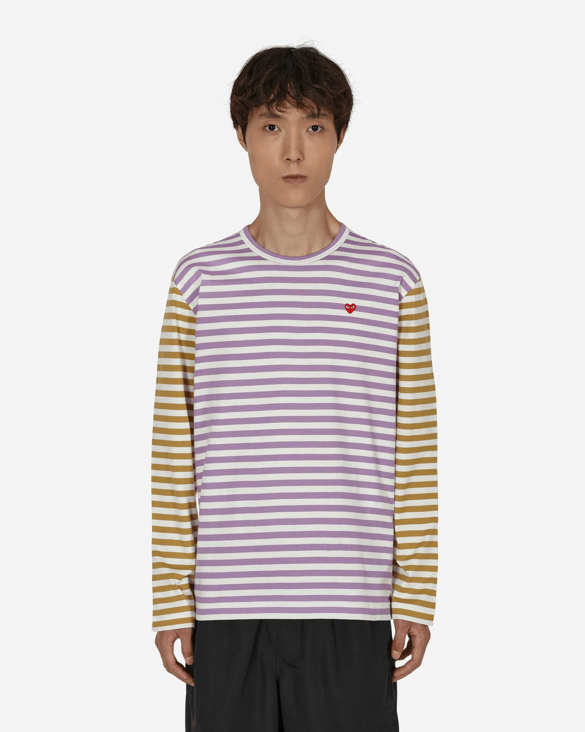 Bi-Color Stripe Longsleeve T-Shirt Purple
