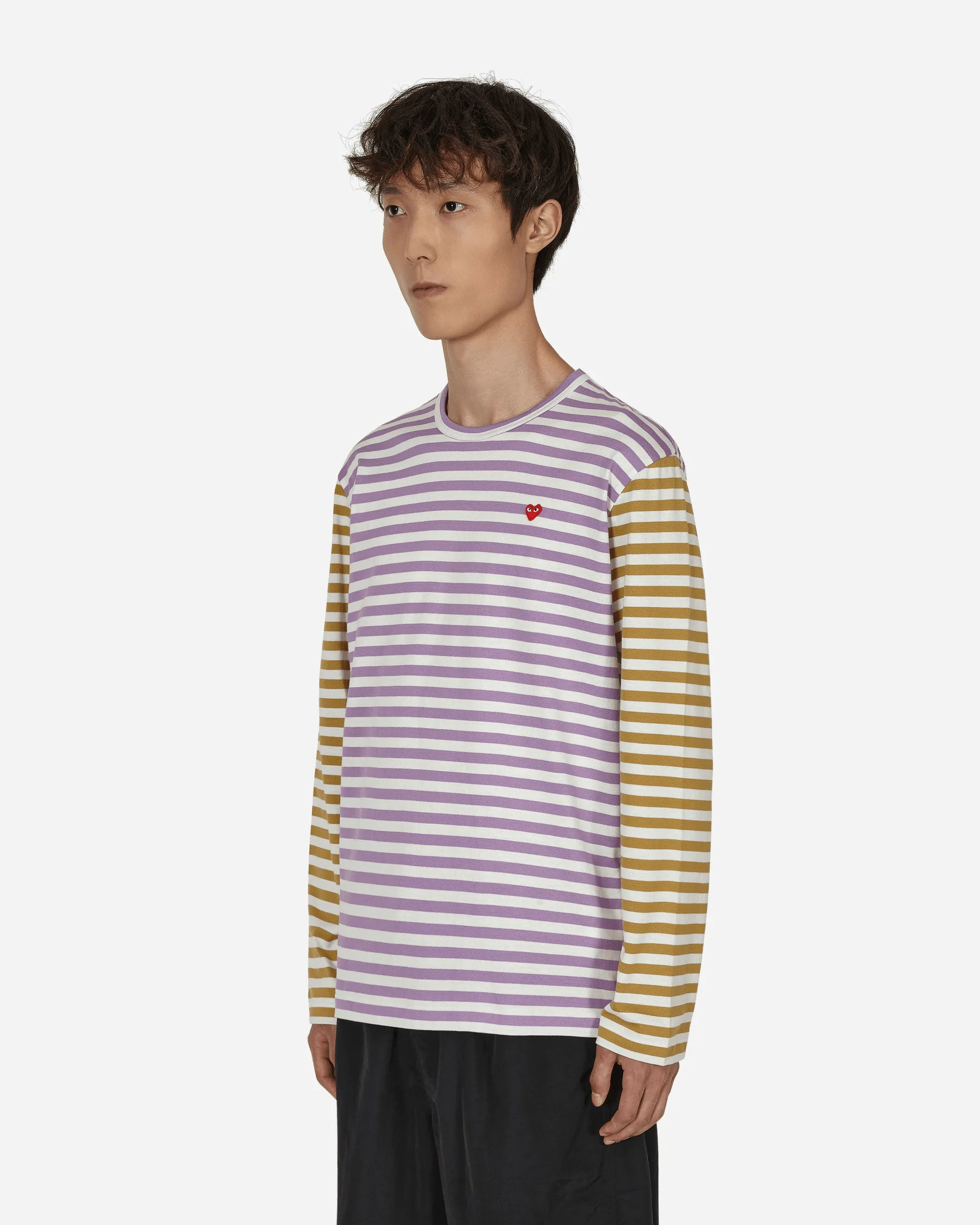 Bi-Color Stripe Longsleeve T-Shirt Purple