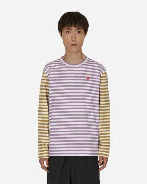 Bi-Color Stripe Longsleeve T-Shirt Purple