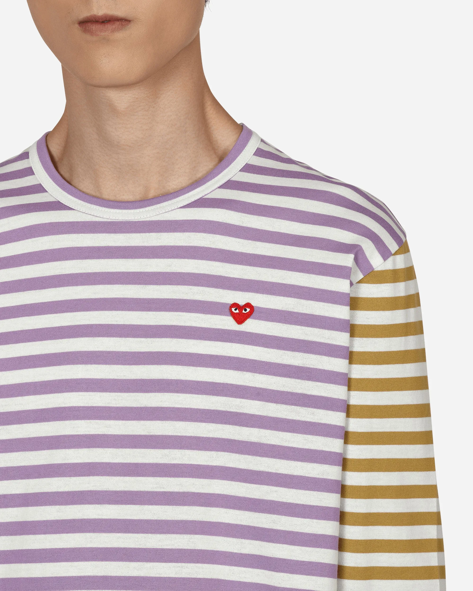 Bi-Color Stripe Longsleeve T-Shirt Purple