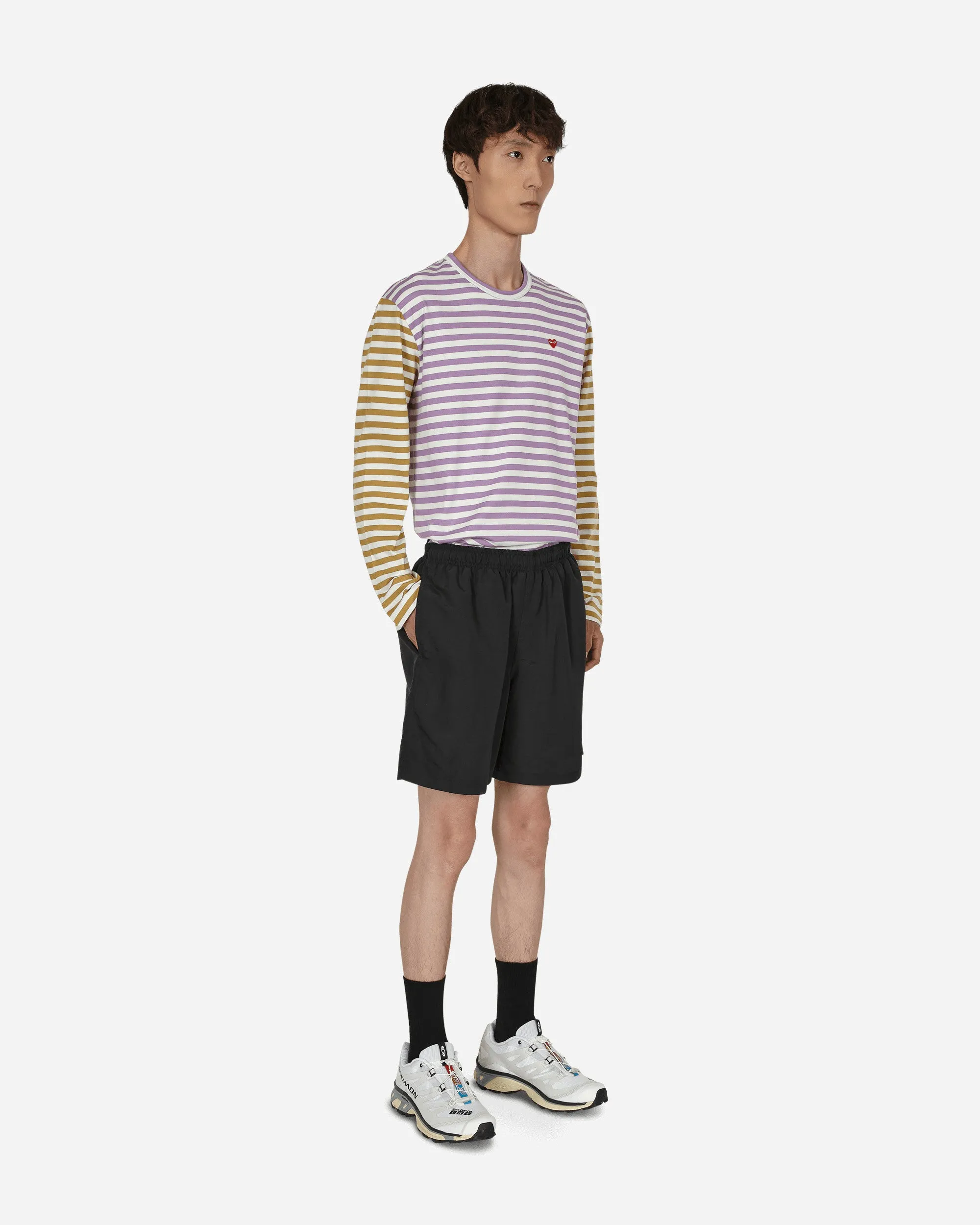 Bi-Color Stripe Longsleeve T-Shirt Purple