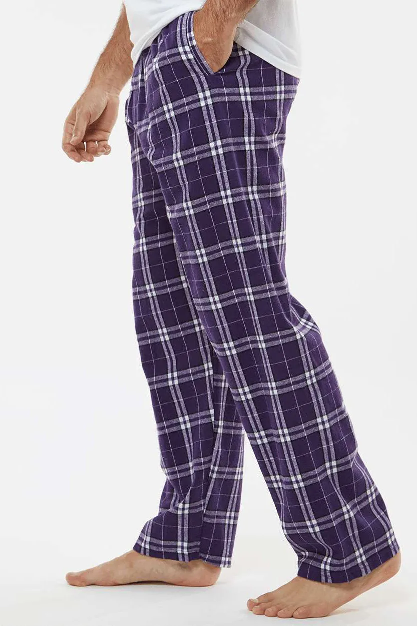 Boxercraft Mens Harley Flannel Pants w/ Pockets - Purple/White