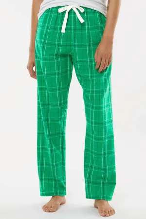 Boxercraft Womens Haley Flannel Pants w/ Pockets - Kelly Green Field Day Plaid