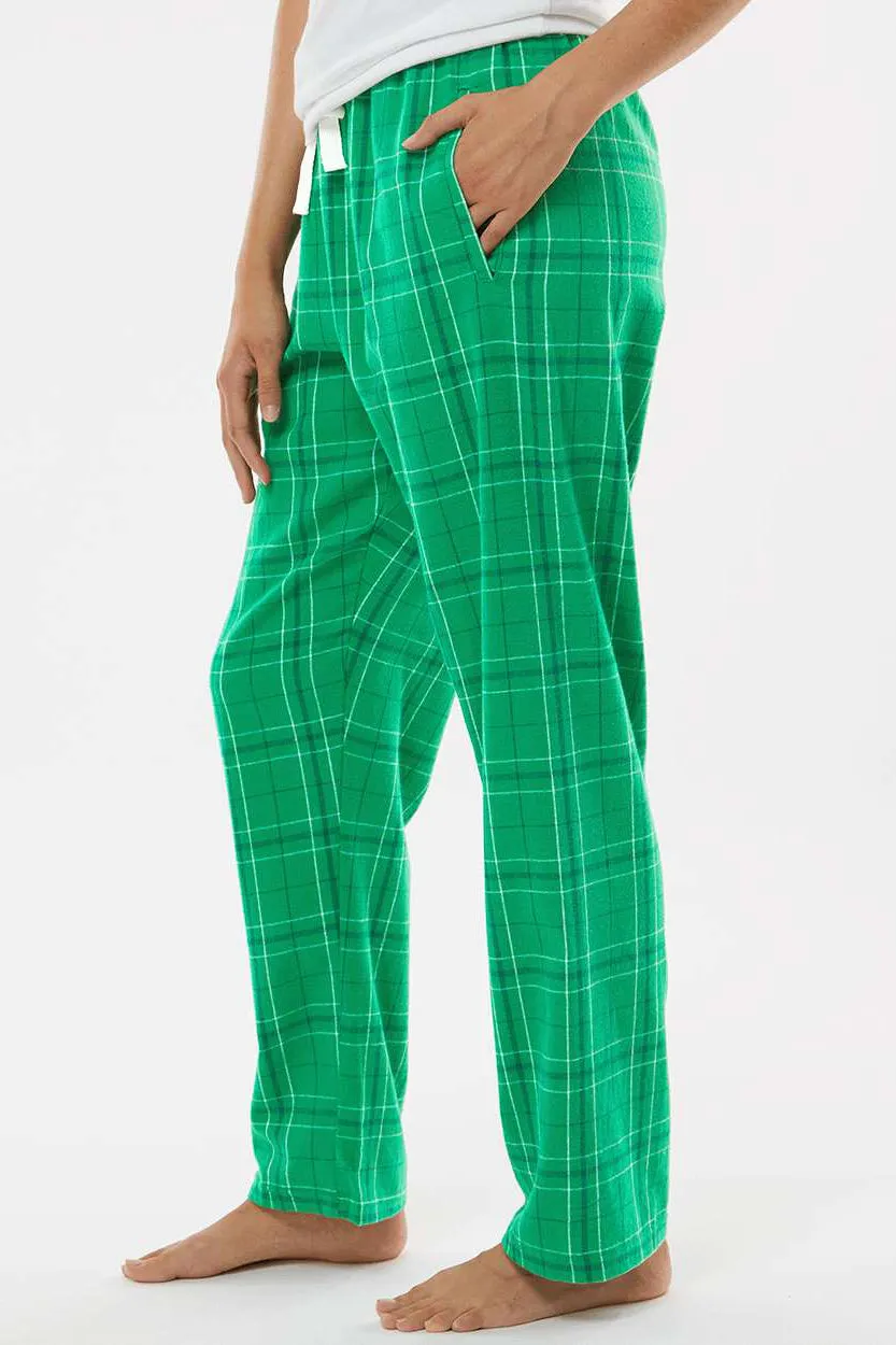 Boxercraft Womens Haley Flannel Pants w/ Pockets - Kelly Green Field Day Plaid
