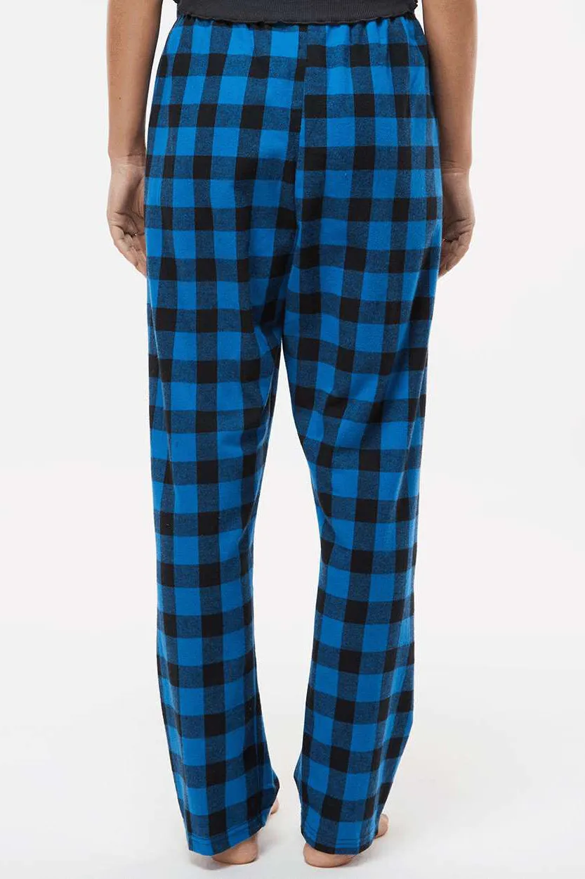 Boxercraft Womens Haley Flannel Pants w/ Pockets - Royal Blue/Black Buffalo