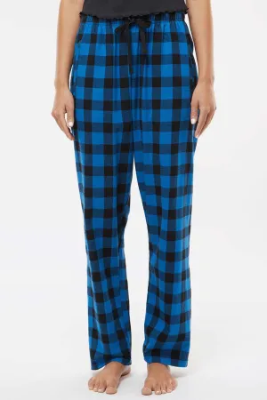 Boxercraft Womens Haley Flannel Pants w/ Pockets - Royal Blue/Black Buffalo