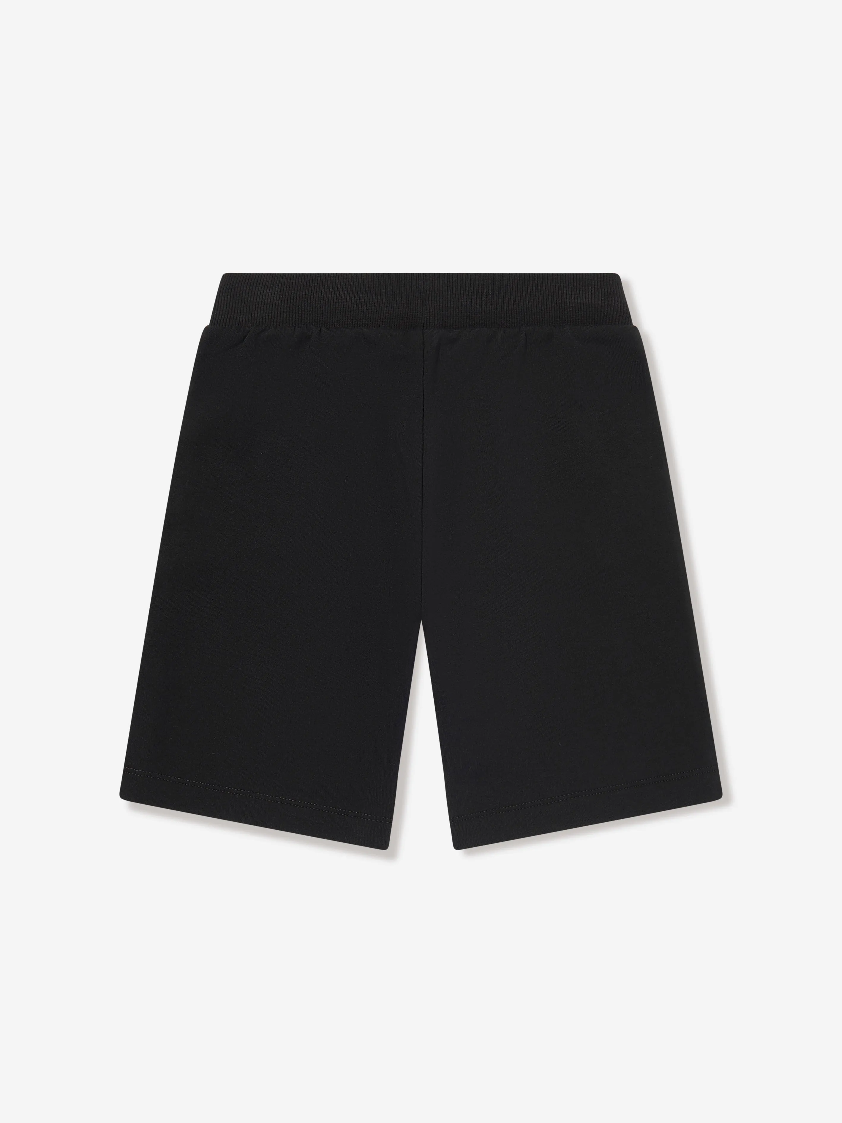 Boys Logo Print Shorts in Black