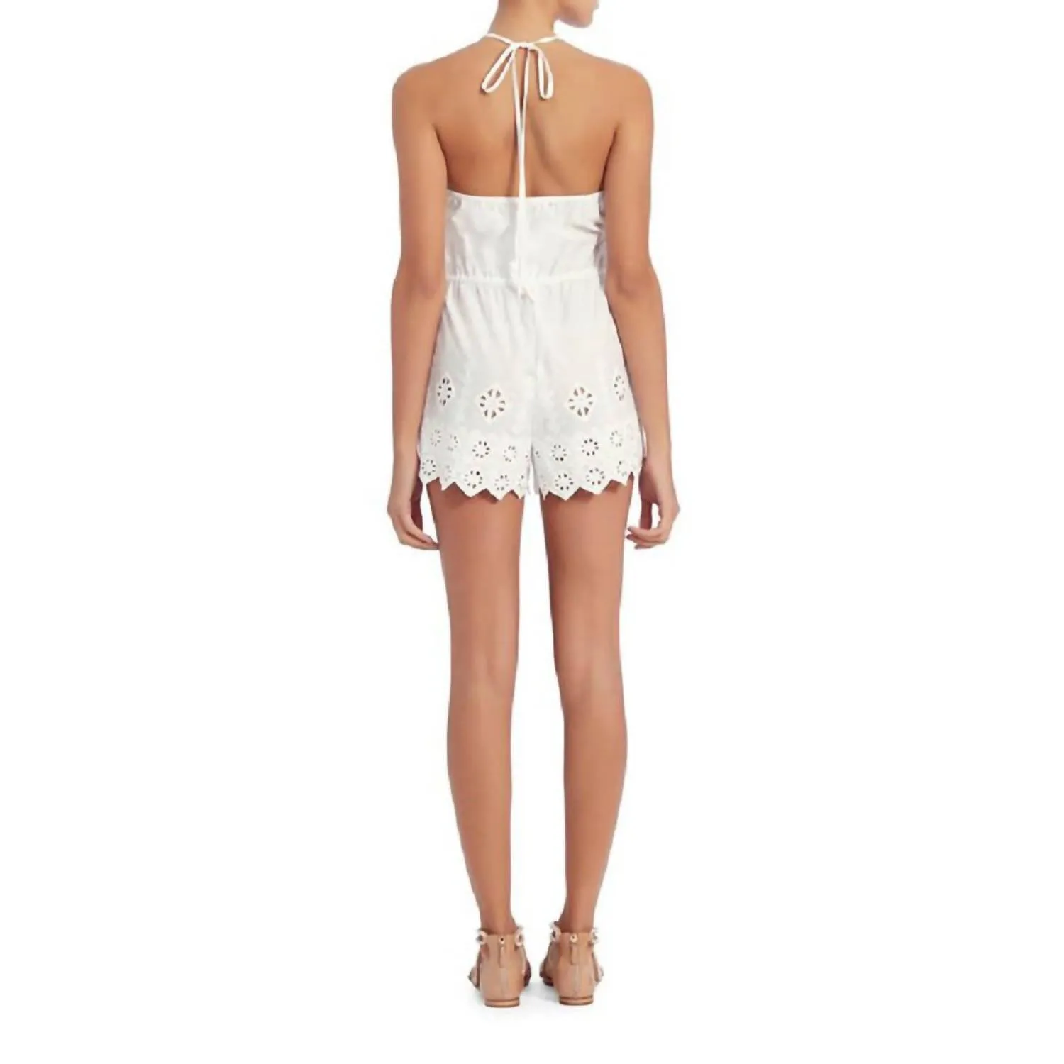 Camille Cotton Romper In White