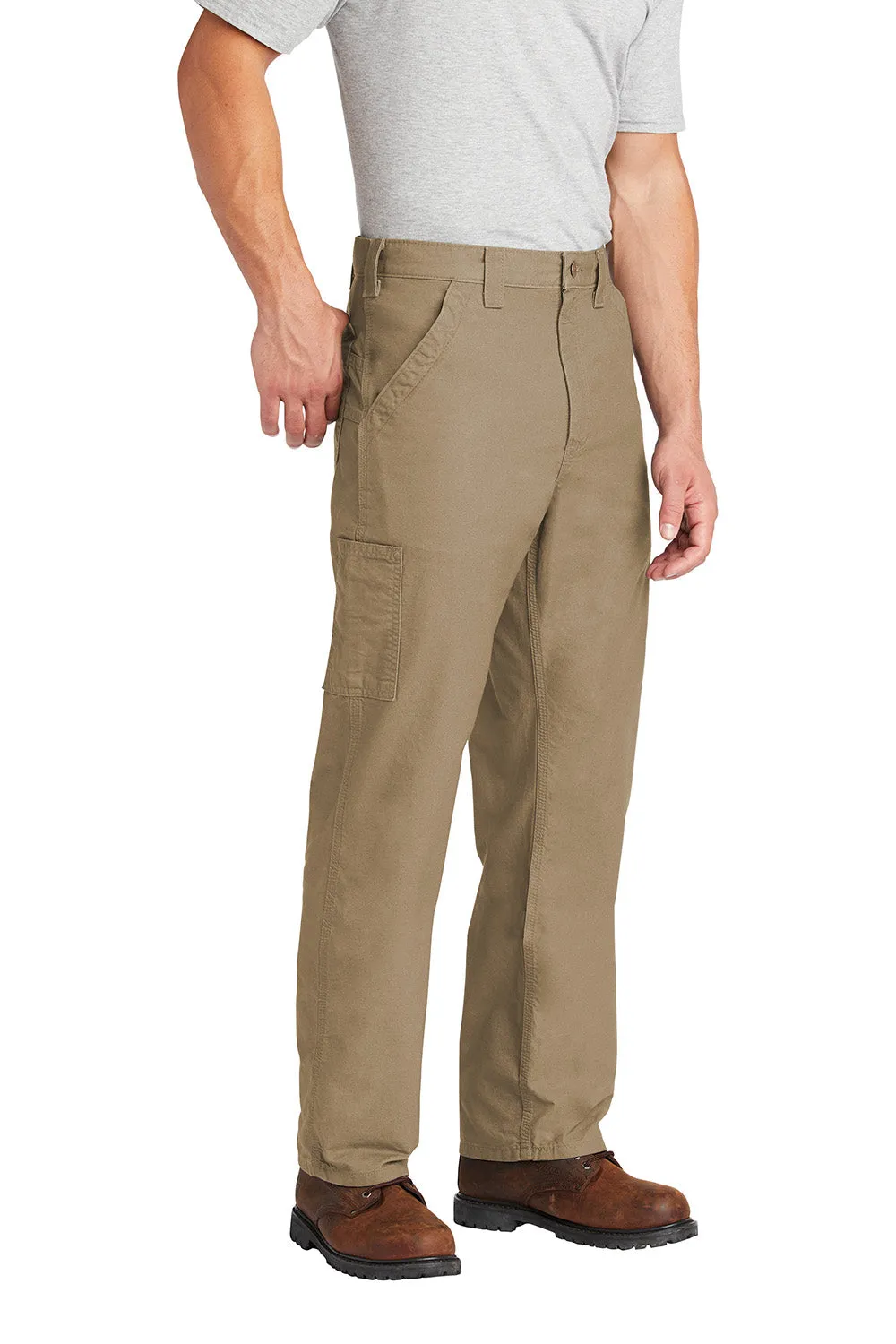 Carhartt Mens Canvas Work Dungarees w/ Pockets - Dark Khaki Brown