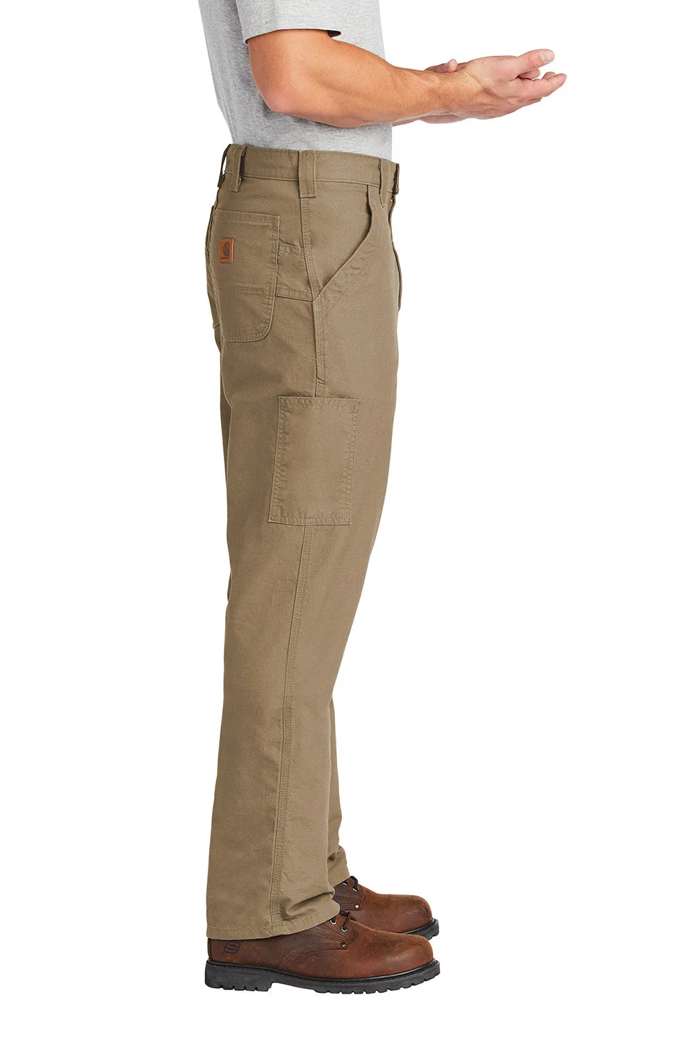 Carhartt Mens Canvas Work Dungarees w/ Pockets - Dark Khaki Brown