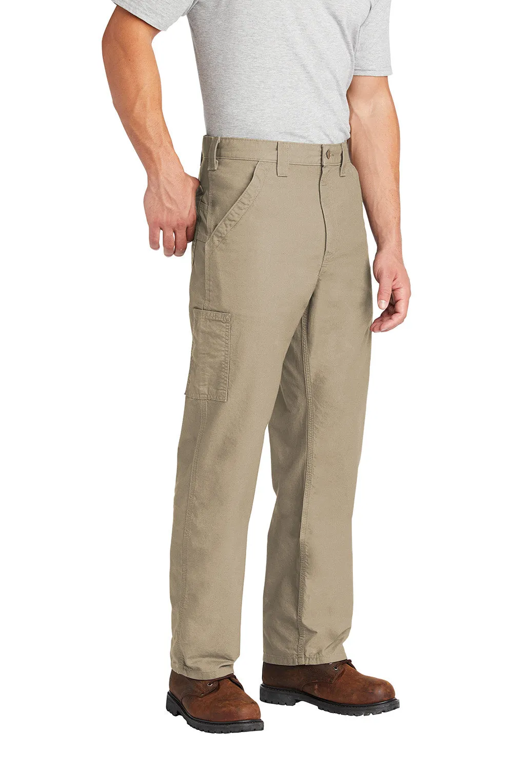 Carhartt Mens Canvas Work Dungarees w/ Pockets - Tan Brown