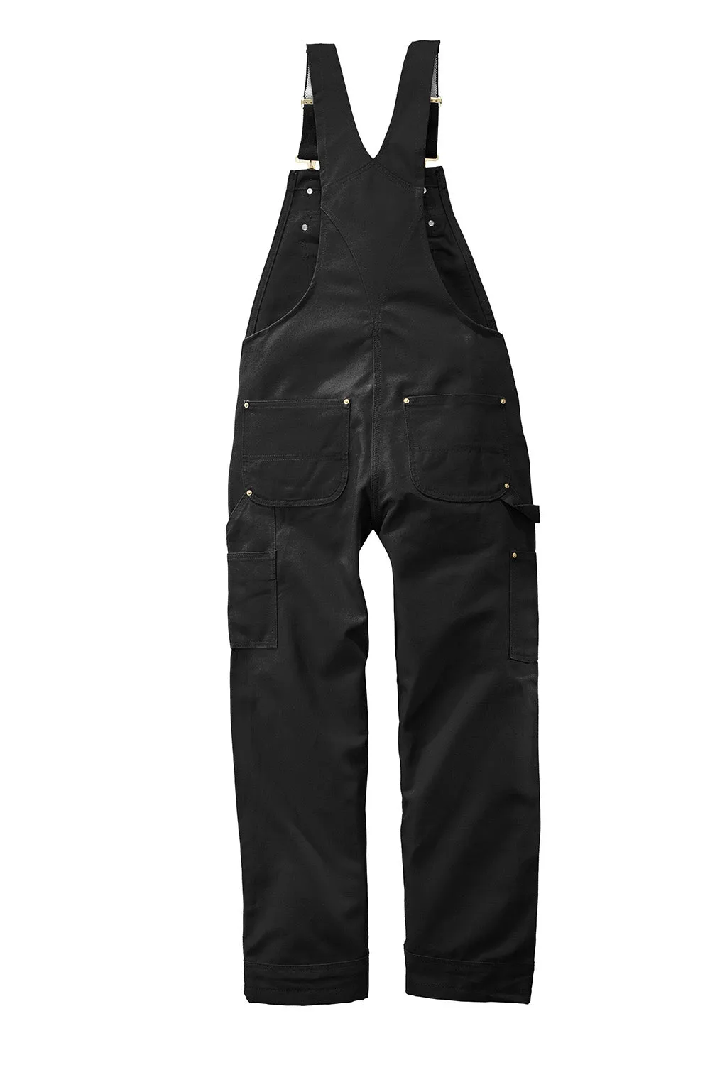 Carhartt Mens Duck Unlined Bib Overalls w/ Pockets - Black