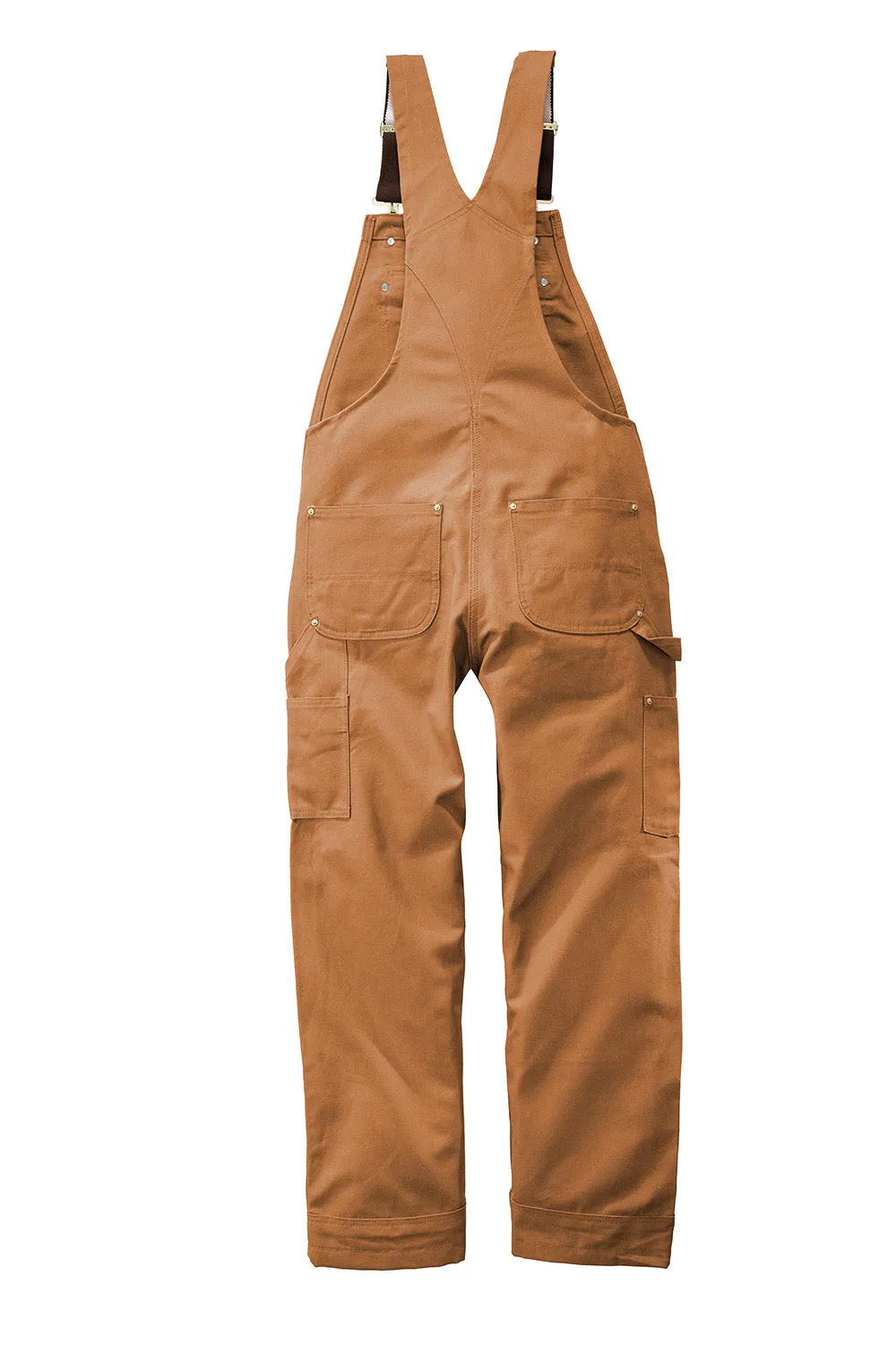Carhartt Mens Duck Unlined Bib Overalls w/ Pockets - Brown
