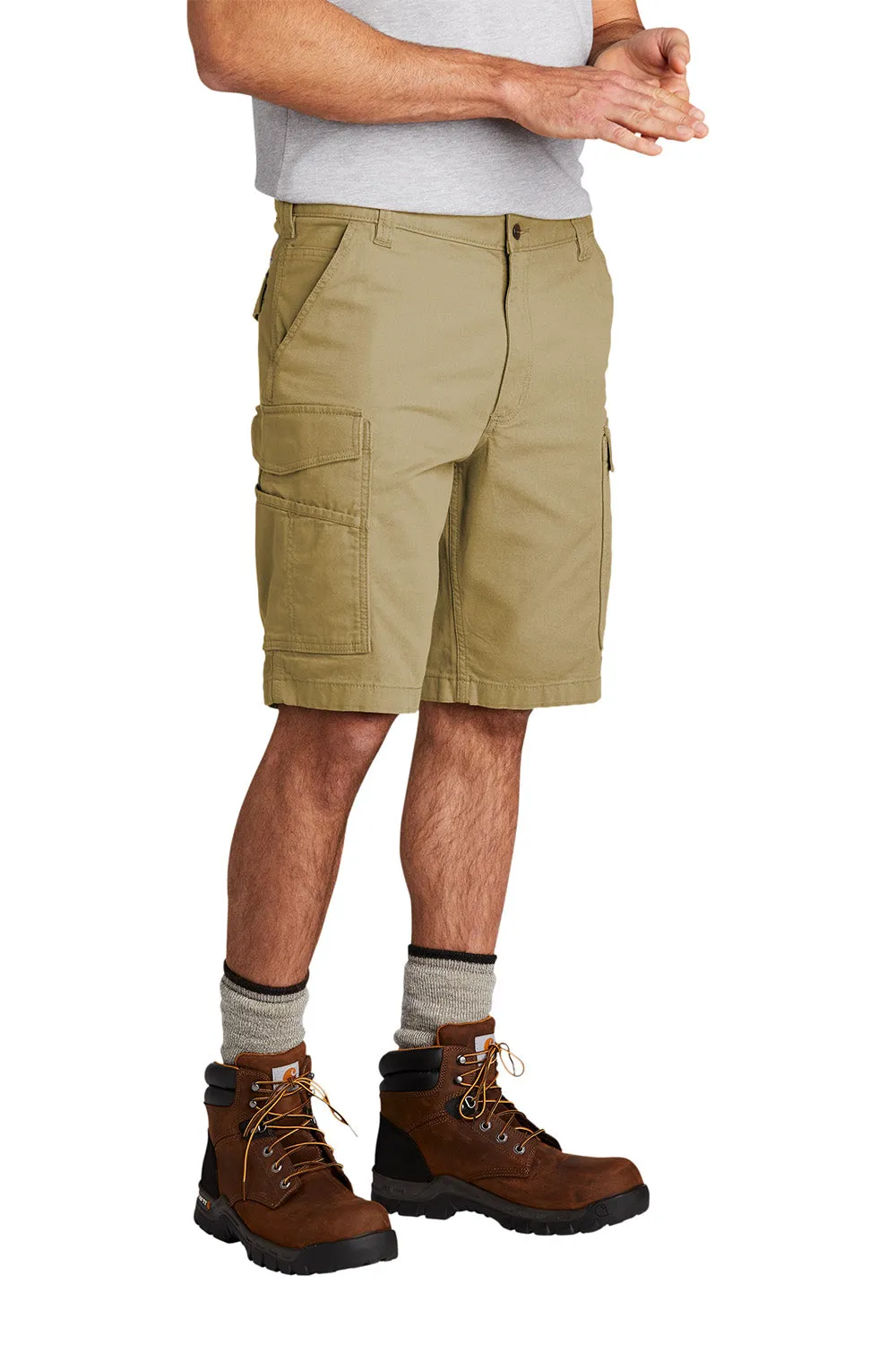 Carhartt Mens Rugged Flex Rigby Cargo Shorts w/ Pockets - Dark Khaki Brown