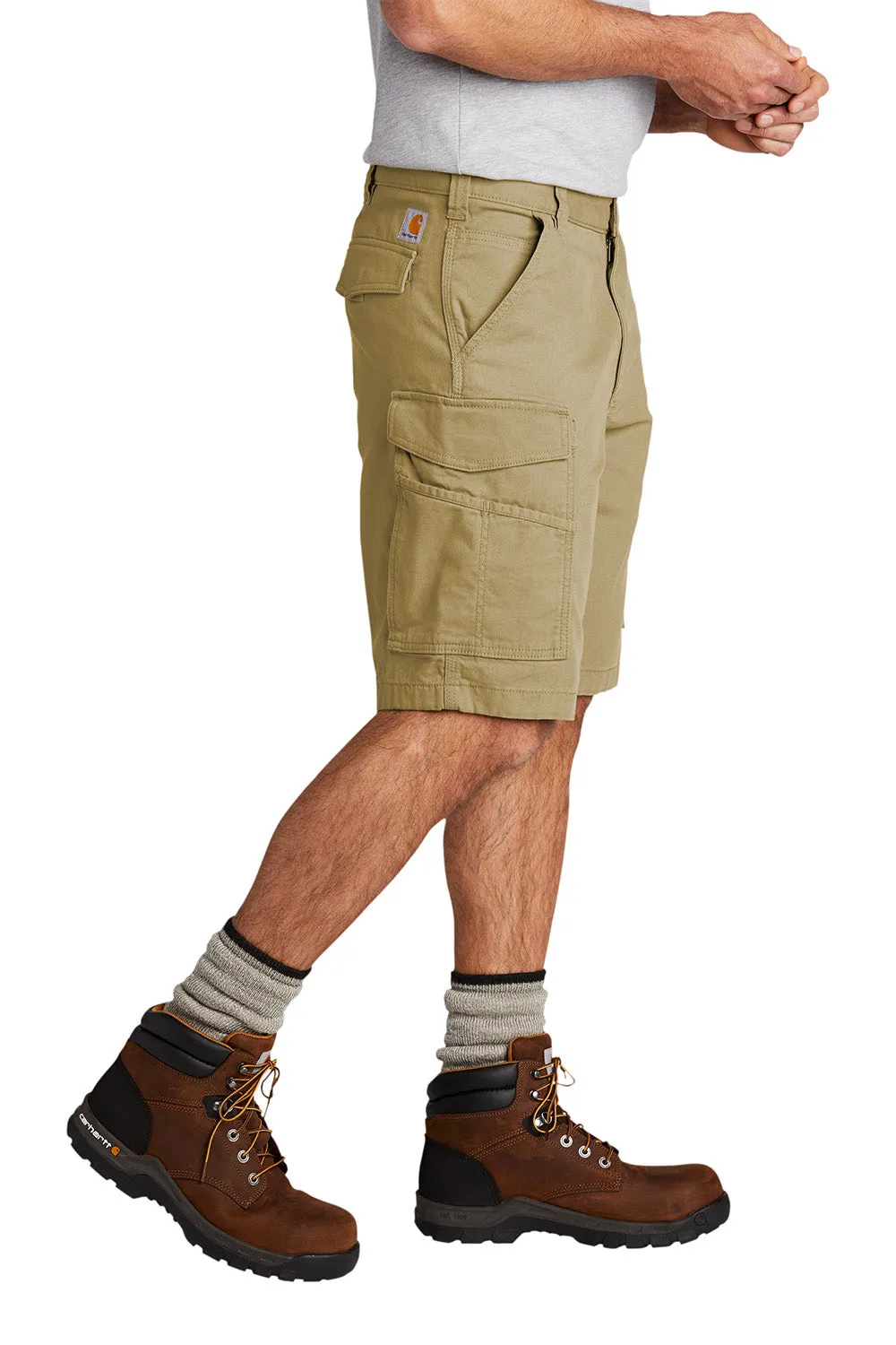 Carhartt Mens Rugged Flex Rigby Cargo Shorts w/ Pockets - Dark Khaki Brown