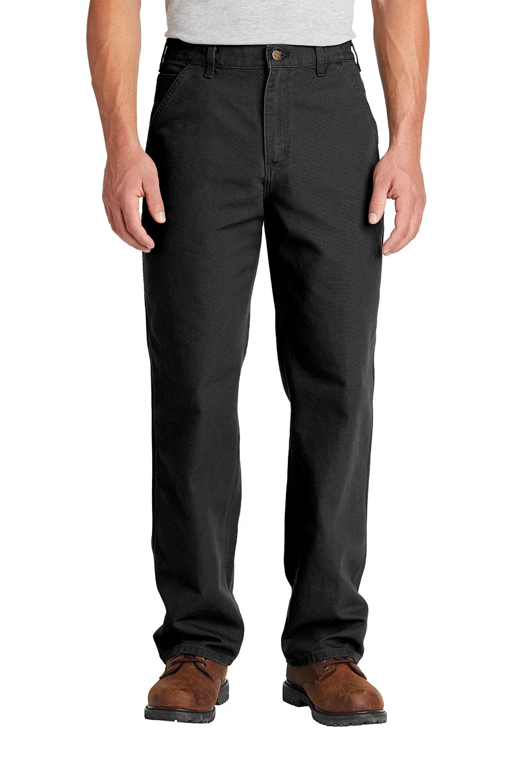 Carhartt Mens Washed Duck Work Dungarees w/ Pockets - Black