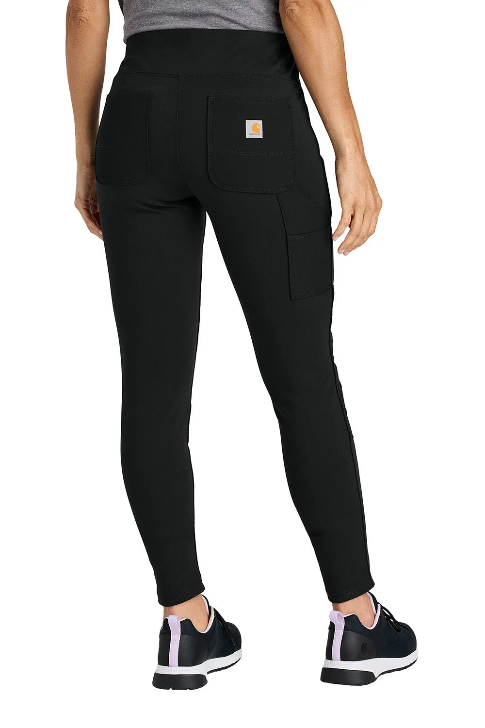 Carhartt Womens Midweight Utility Moisture Wicking Leggings w/ Pockets - Black