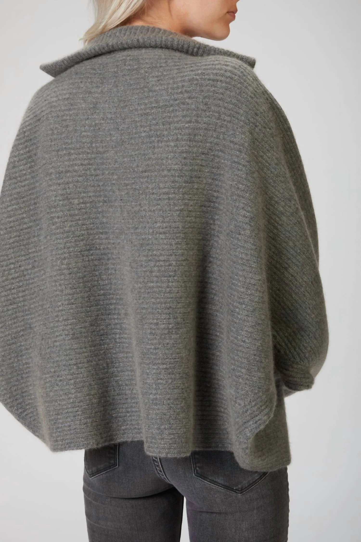 Cashmere And Wool-Blend Kimono Jacket In Grey