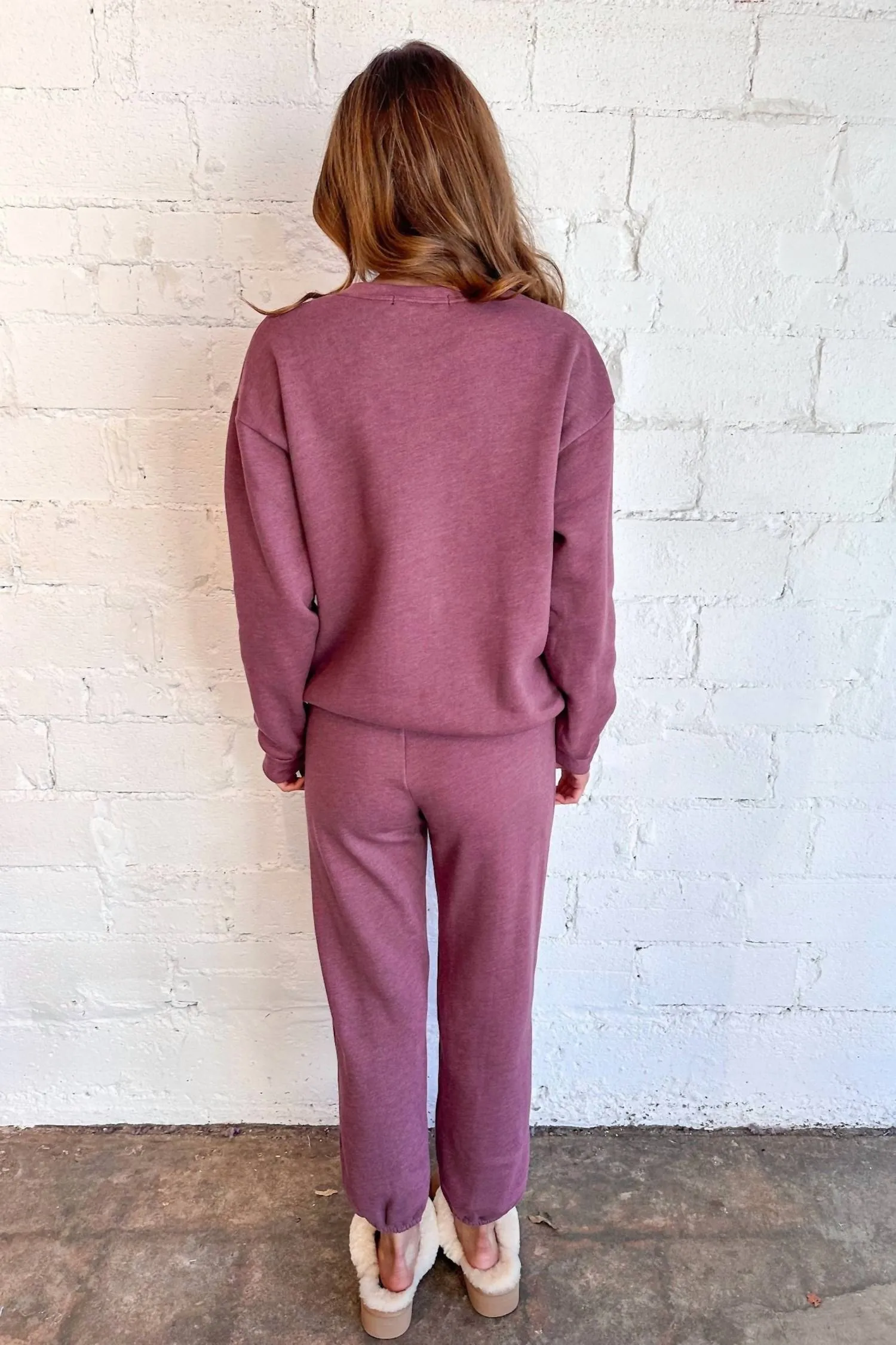 Champagne Foil Sweatshirt In Merlot