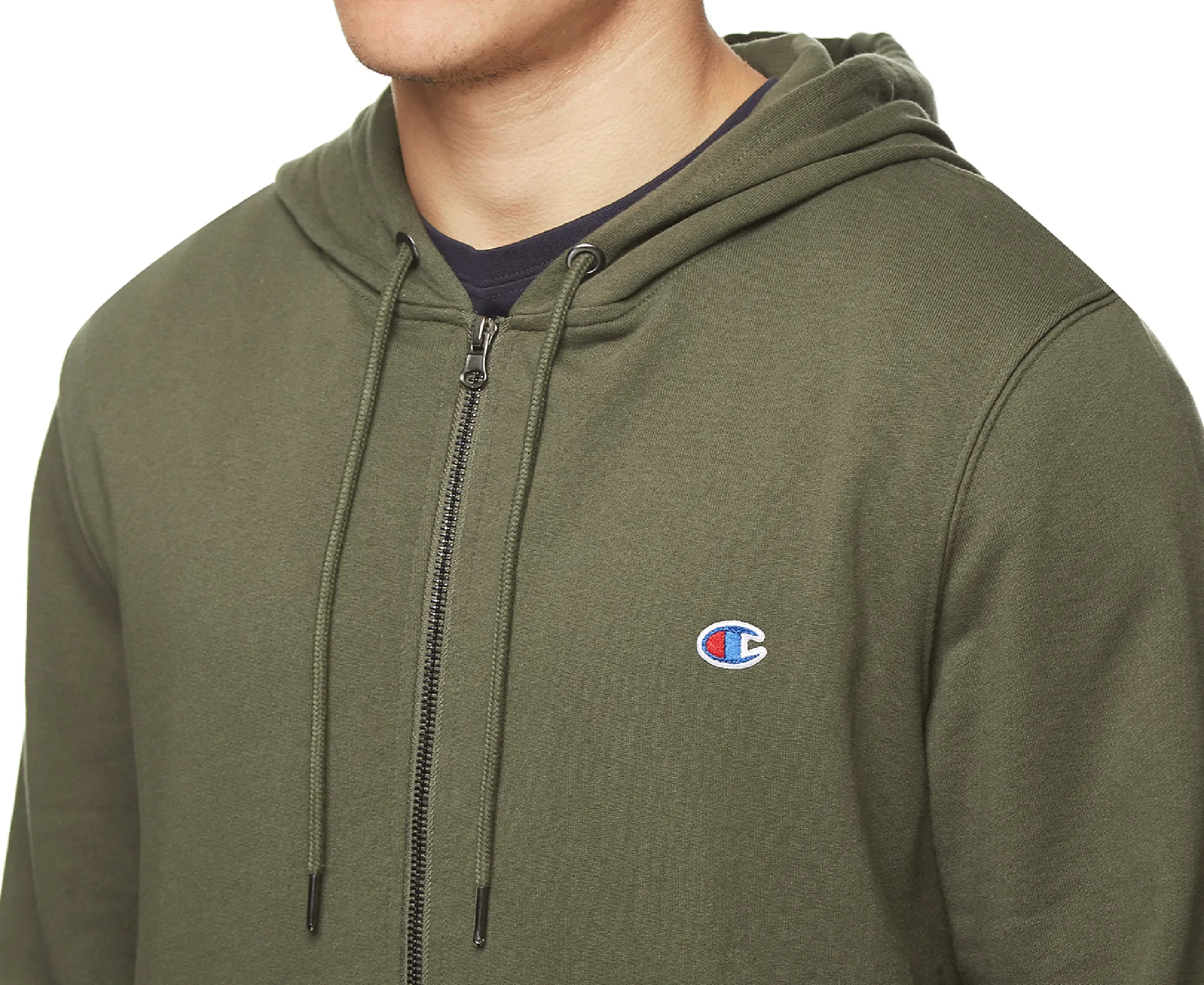 Champion C Logo Zip Hoodie Mens Six Iron Khaki