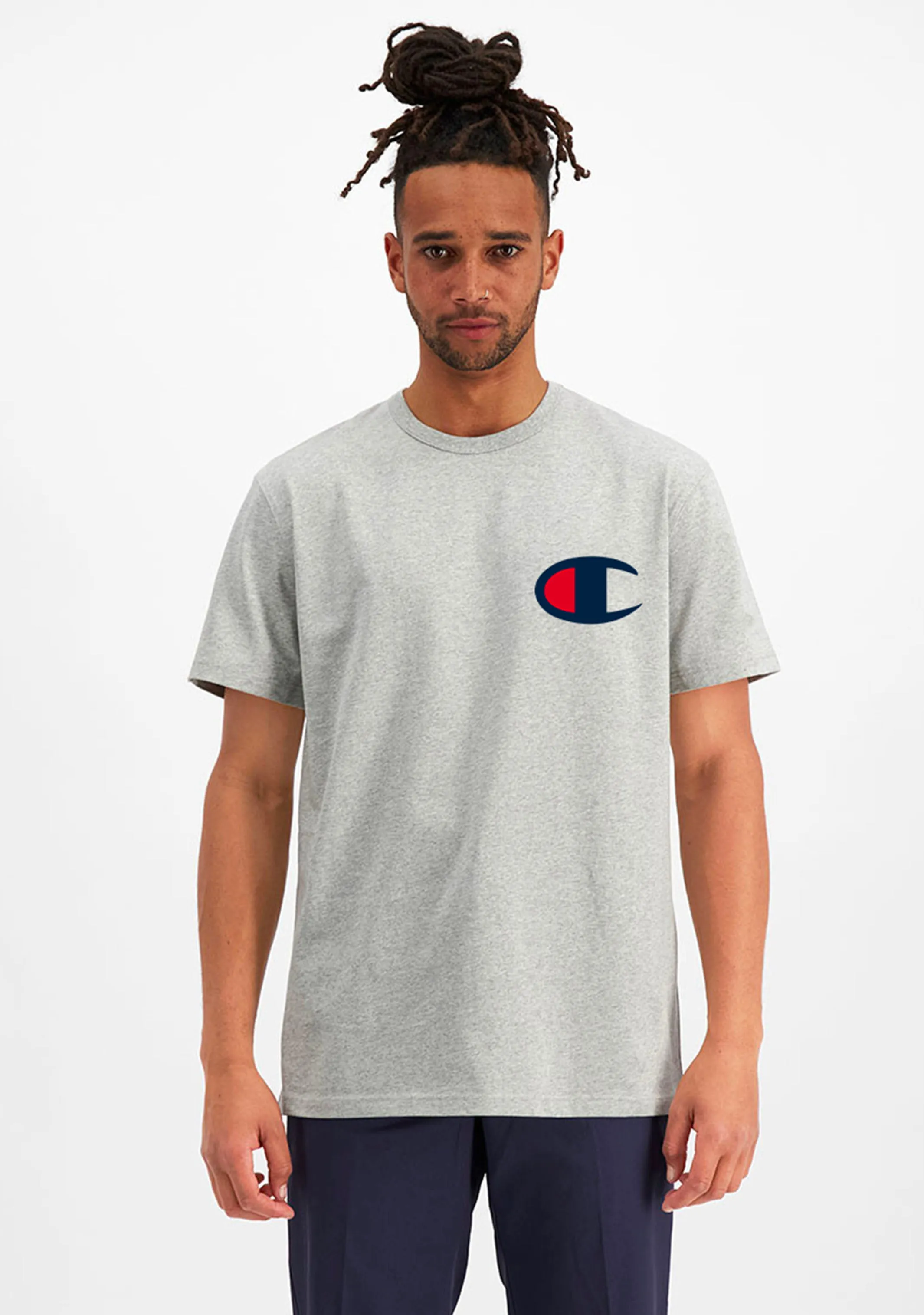 Champion Men's C Logo Short Sleeve Tee Grey