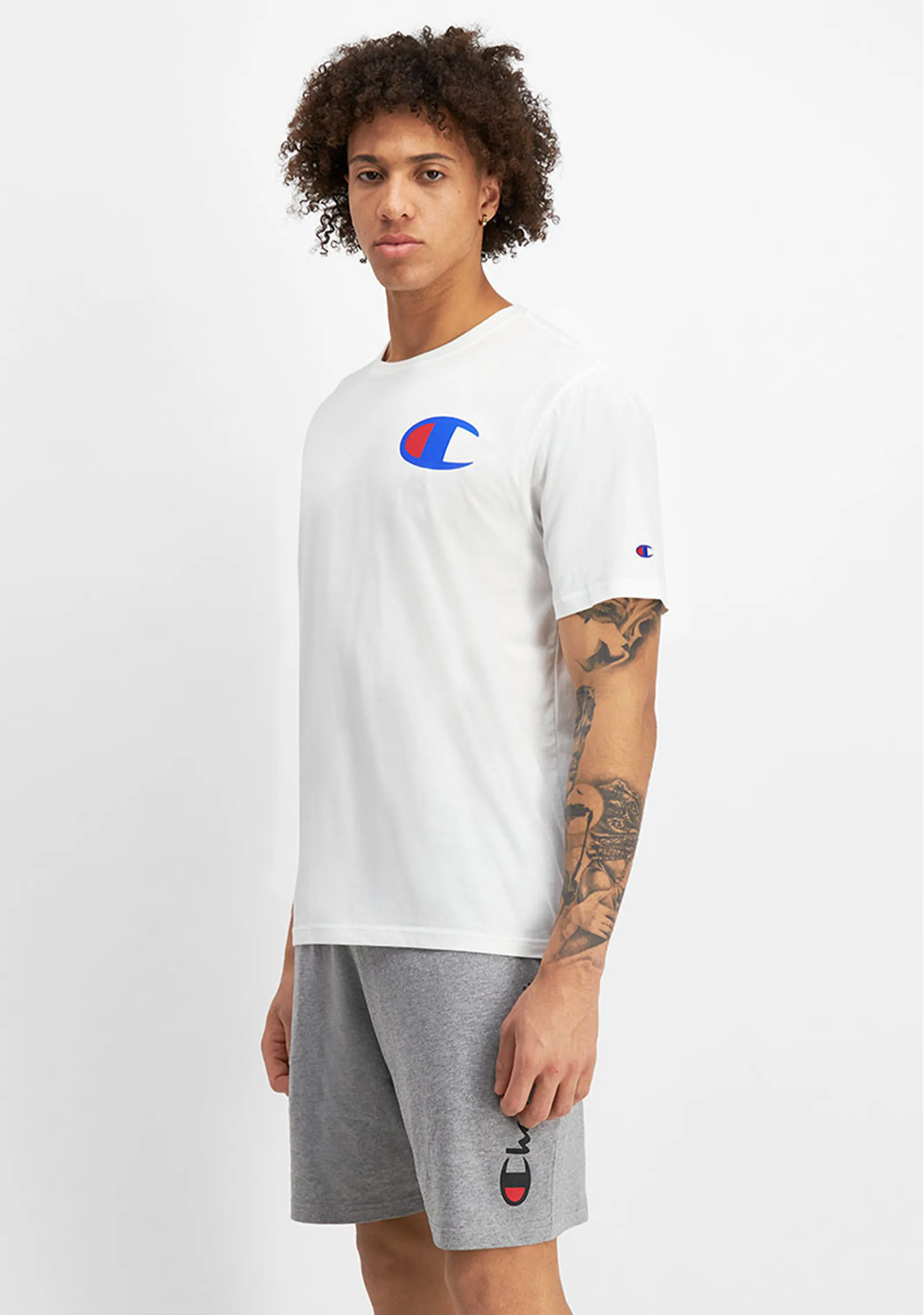 Champion Men's C Logo Short Sleeve Tee White