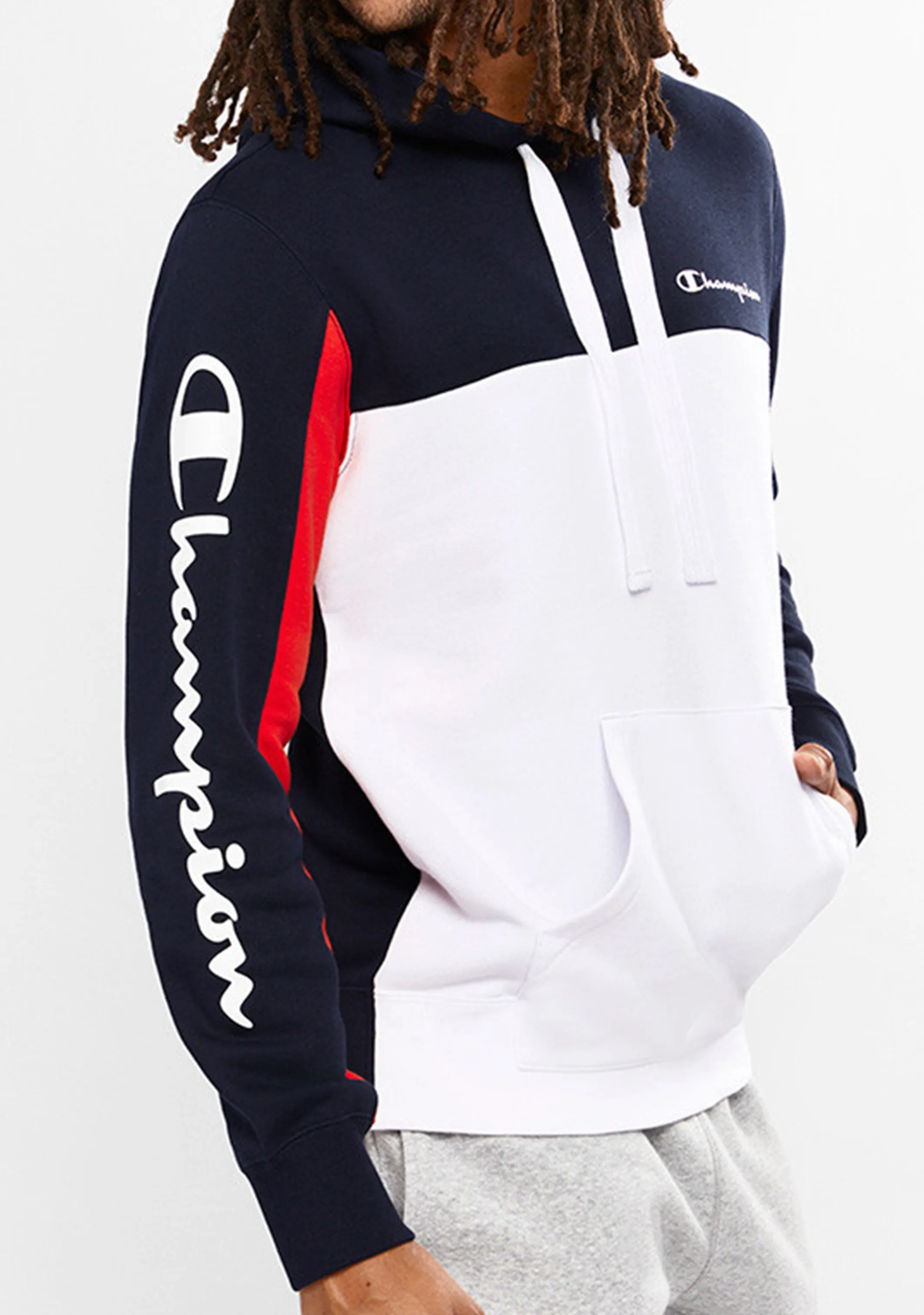 Champion Mens Colourblock Hoodie <BR> AWUAA1