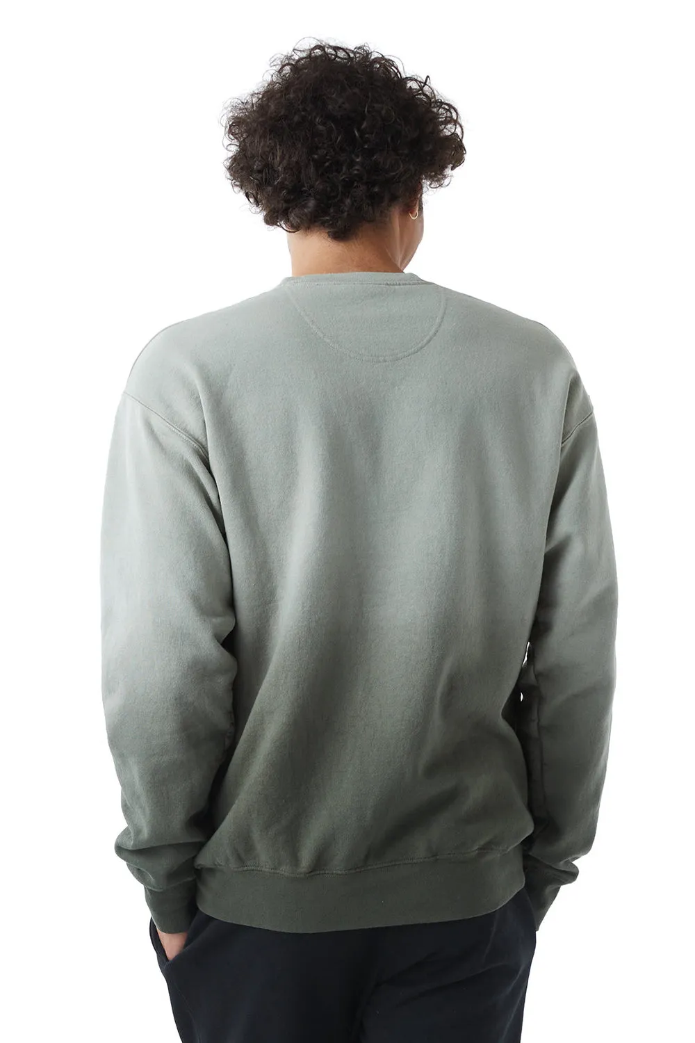 Champion Mens Dip Dye Crewneck Sweatshirt - Army Ombre