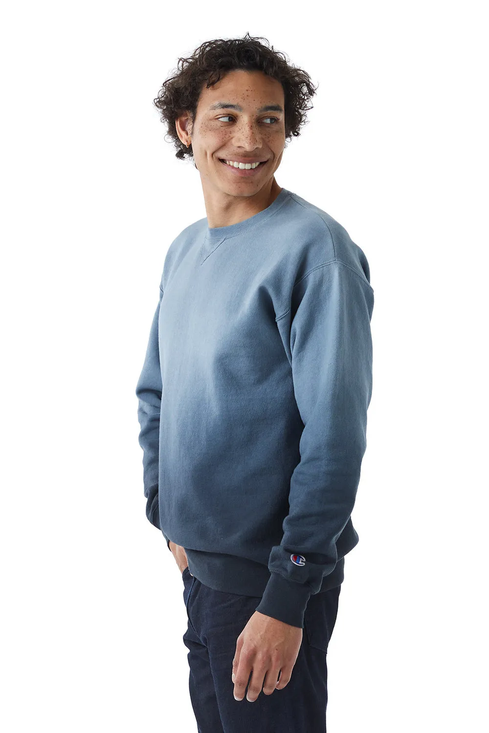 Champion Mens Dip Dye Crewneck Sweatshirt - Black Ombre