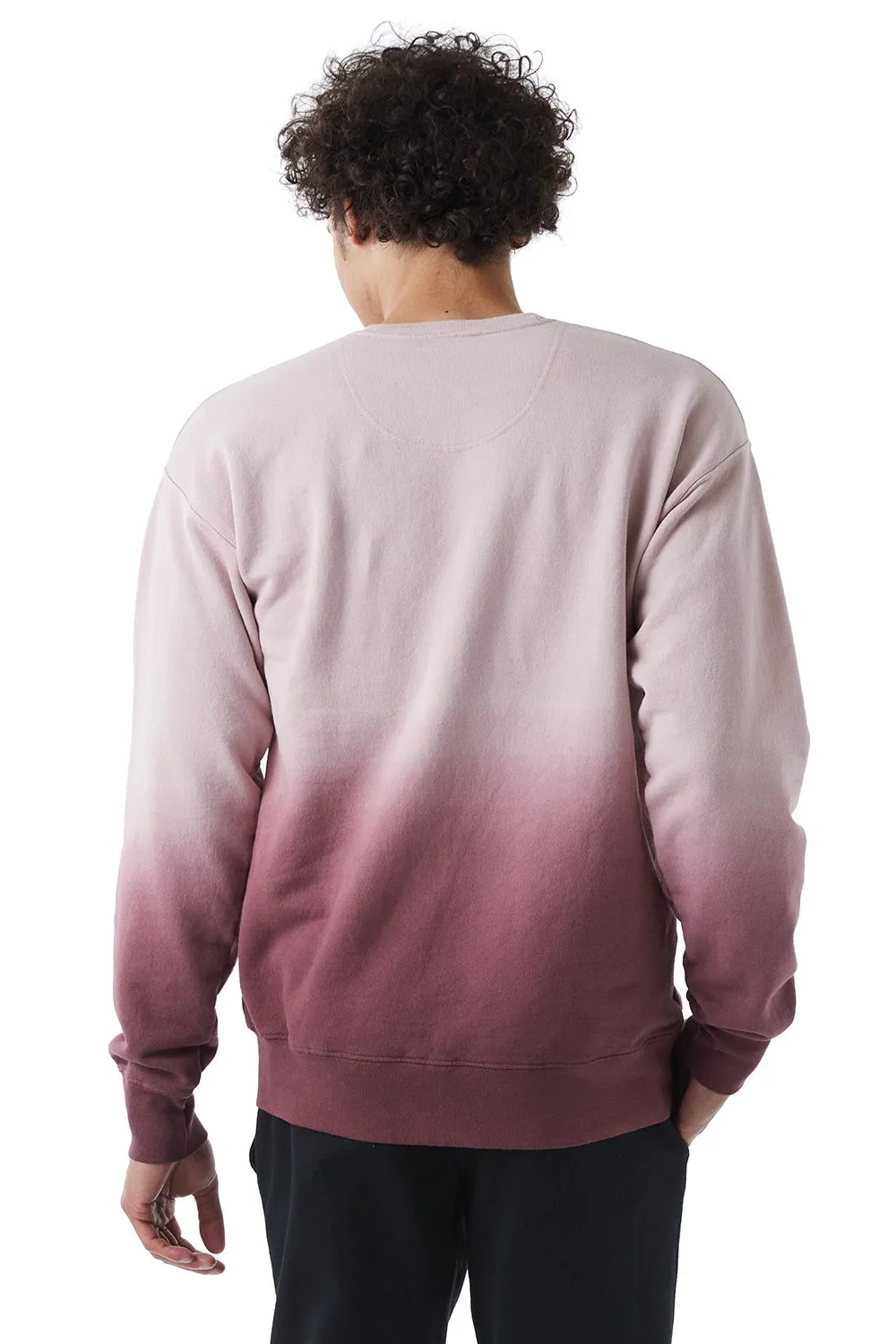 Champion Mens Dip Dye Crewneck Sweatshirt - Maroon Ombre