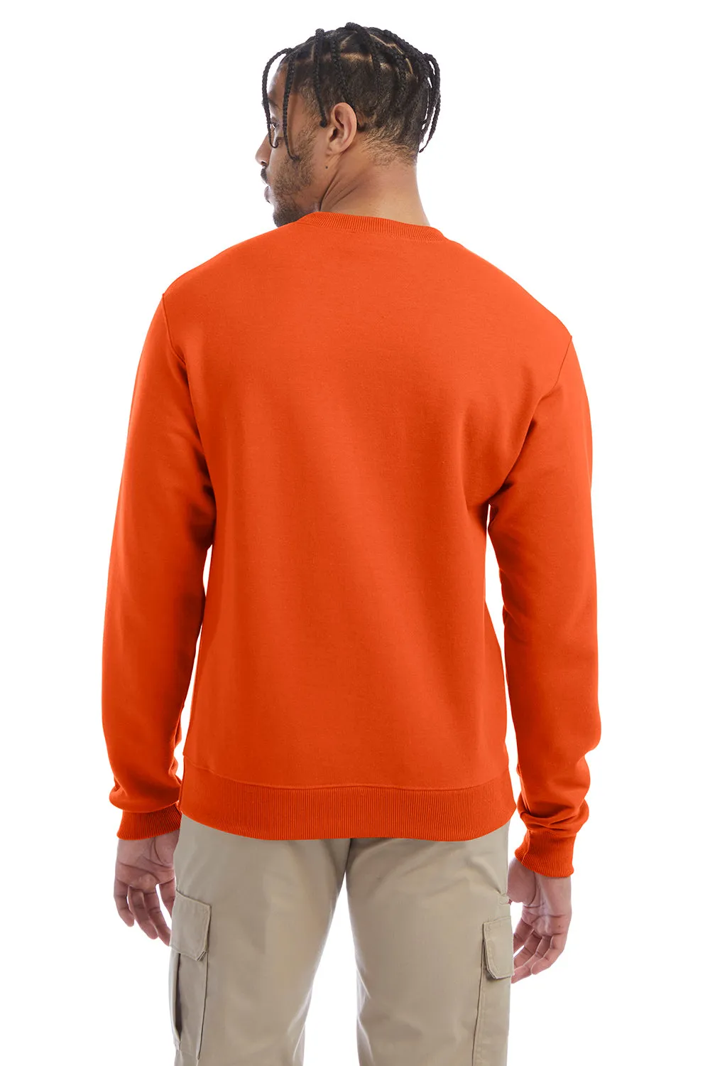 Champion Mens Double Dry Eco Moisture Wicking Fleece Crewneck Sweatshirt - Orange