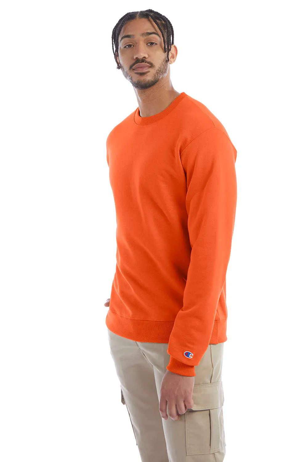 Champion Mens Double Dry Eco Moisture Wicking Fleece Crewneck Sweatshirt - Orange
