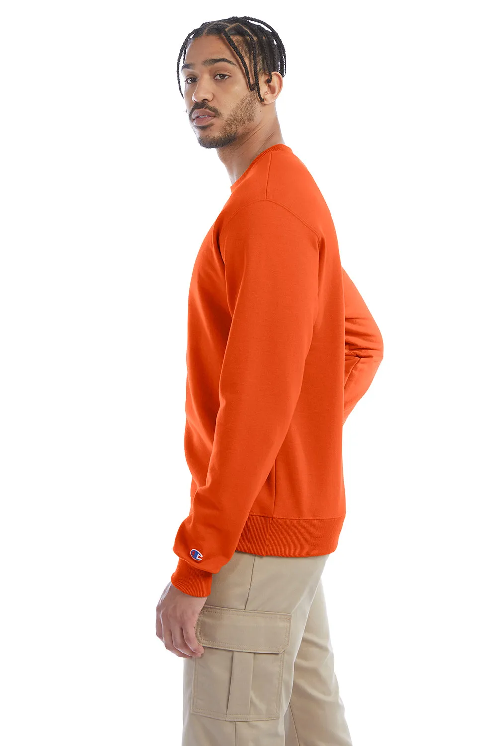 Champion Mens Double Dry Eco Moisture Wicking Fleece Crewneck Sweatshirt - Orange