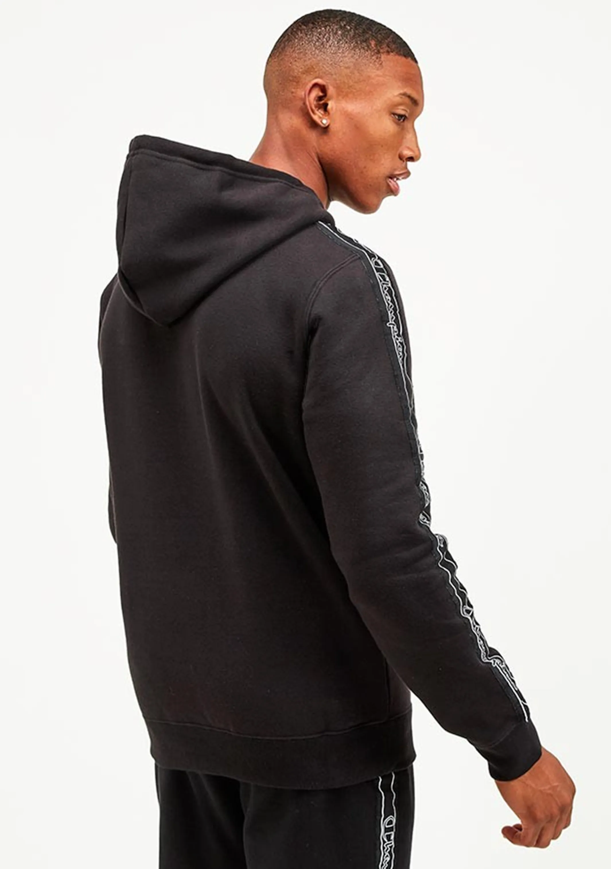 Champion Mens EU Taping Hoodie <BR> AW9XA1 BLK BLACK