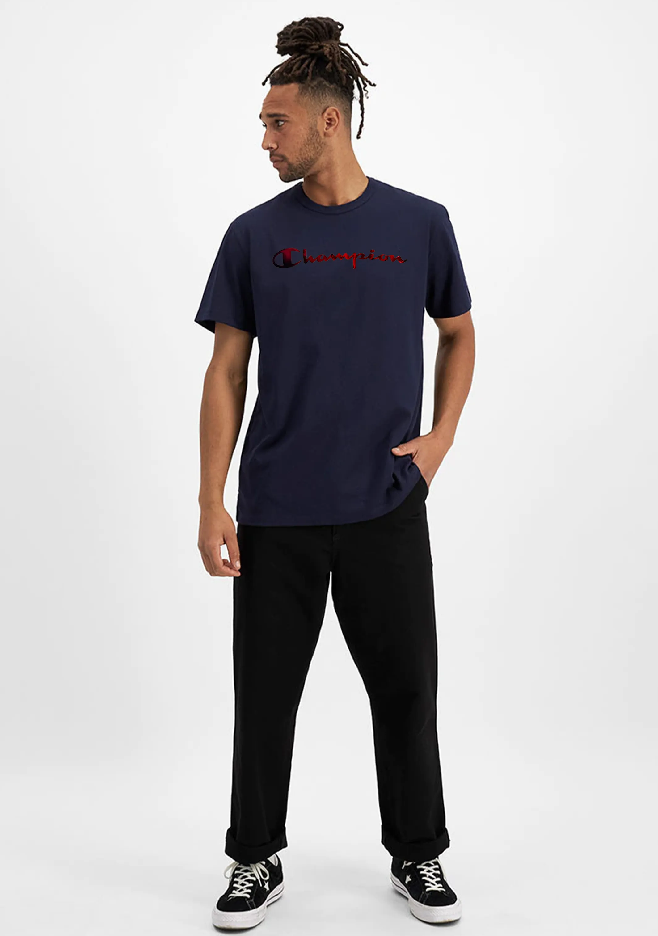 Champion Men's Foil Logo Tee Navy
