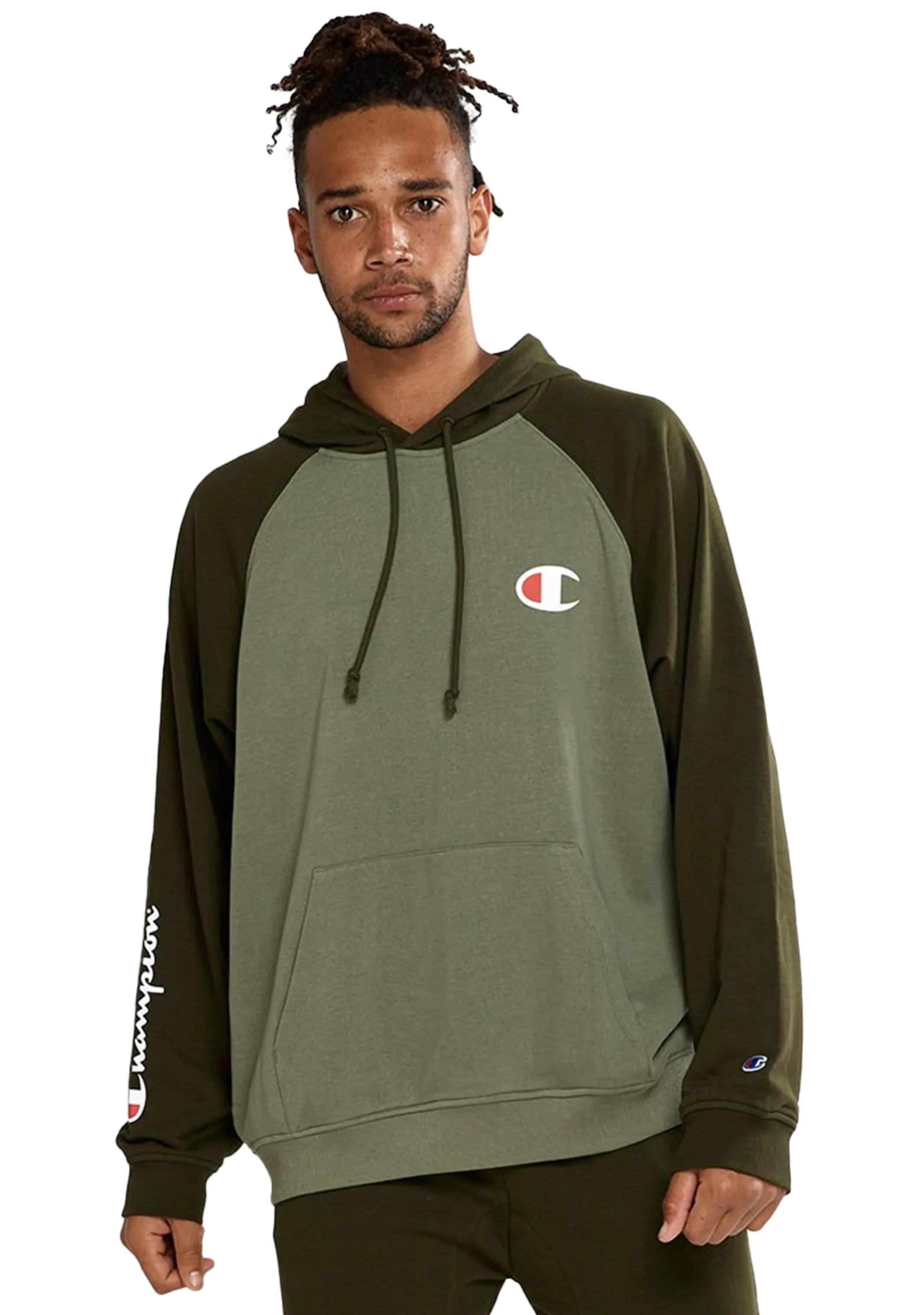 Champion Mens Lightweight Terry Colour Block Hoodie <br> AW44N E8B