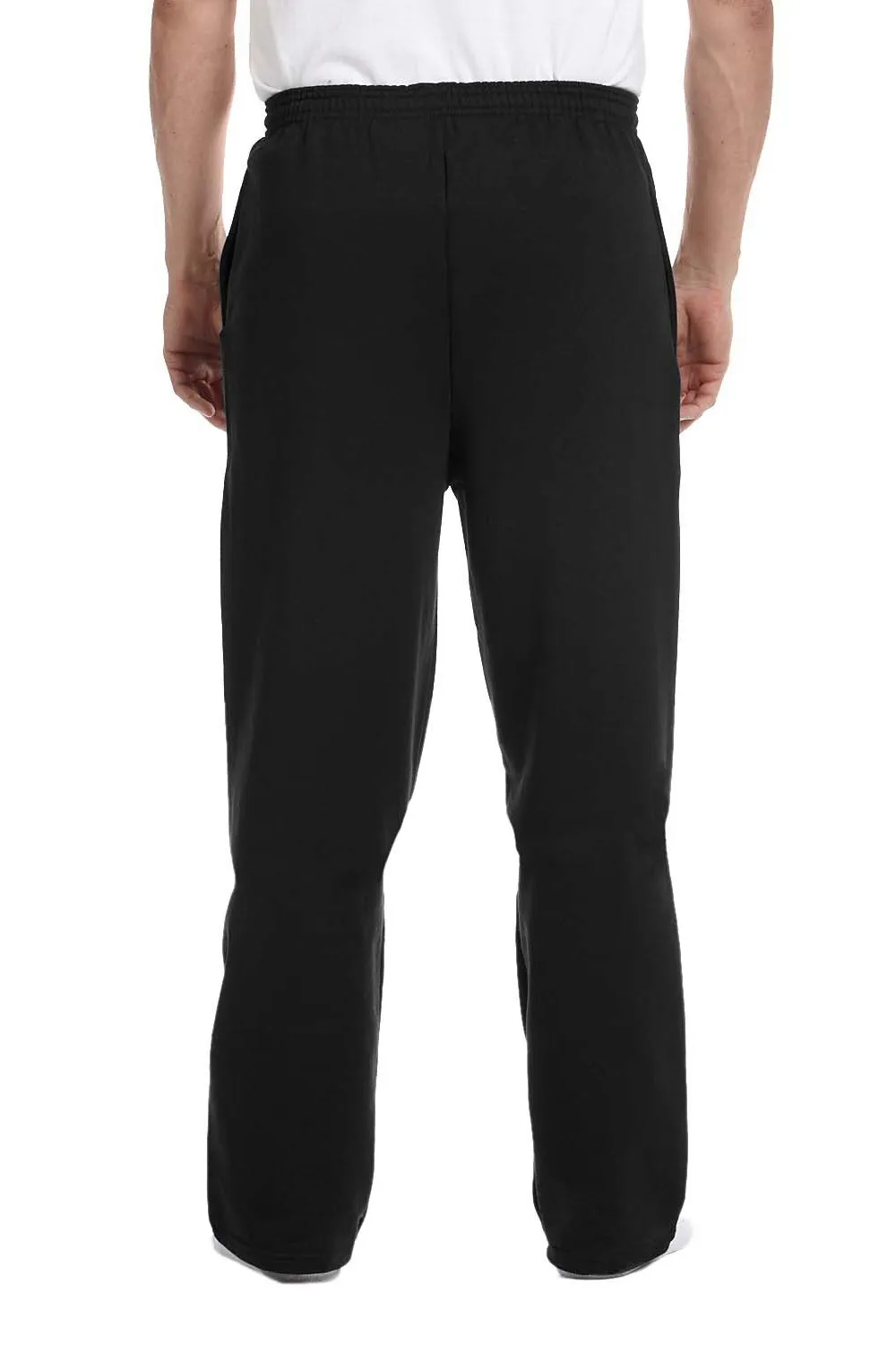 Champion Mens Open Bottom Fleece Sweatpants w/ Pockets - Black