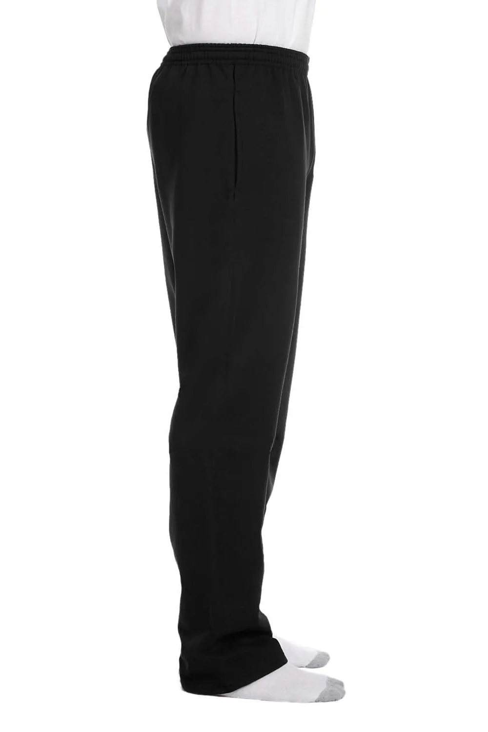 Champion Mens Open Bottom Fleece Sweatpants w/ Pockets - Black