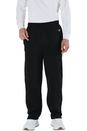 Champion Mens Open Bottom Fleece Sweatpants w/ Pockets - Black