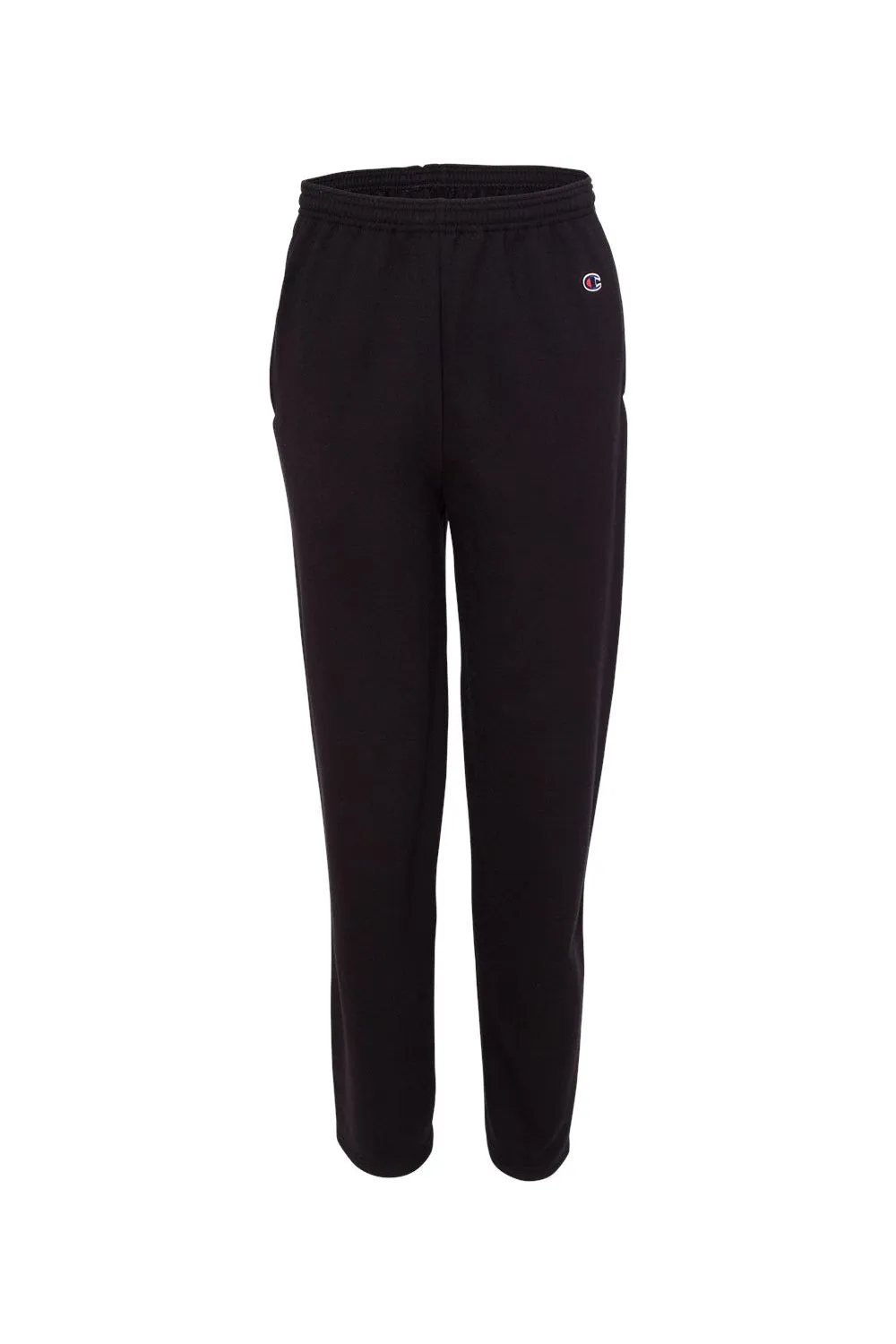 Champion Mens Open Bottom Fleece Sweatpants w/ Pockets - Black