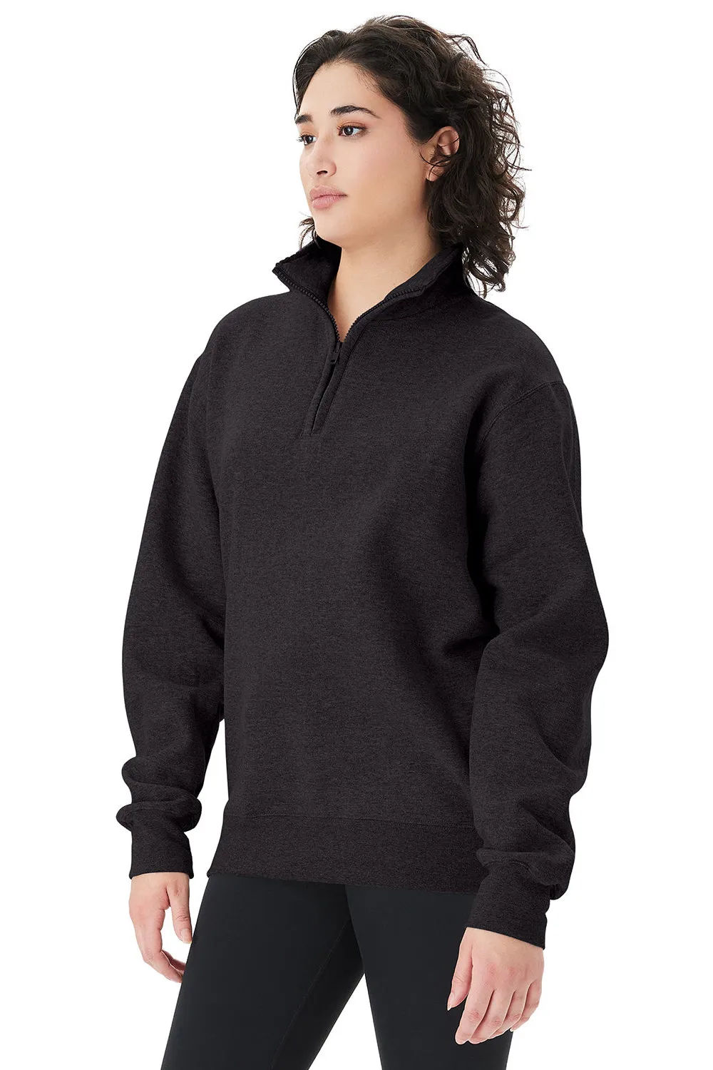 Champion Mens Powerblend 1/4 Zip Sweatshirt - Black
