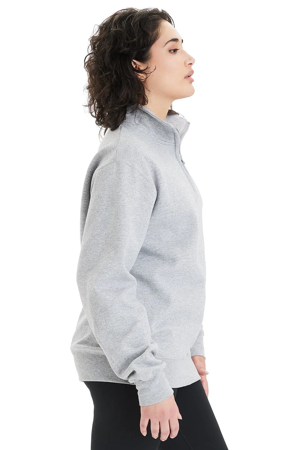 Champion Mens Powerblend 1/4 Zip Sweatshirt - Light Steel Grey