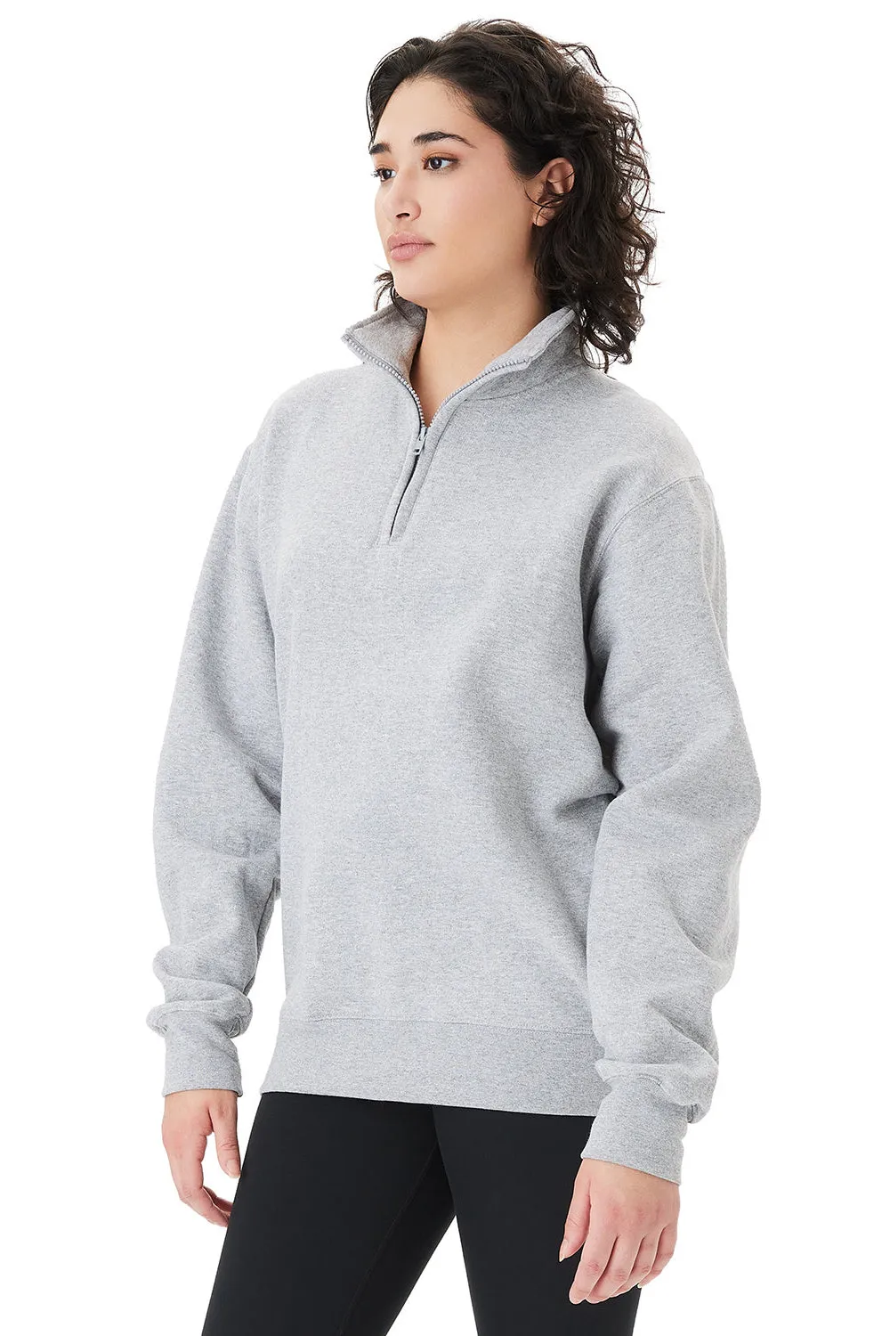 Champion Mens Powerblend 1/4 Zip Sweatshirt - Light Steel Grey