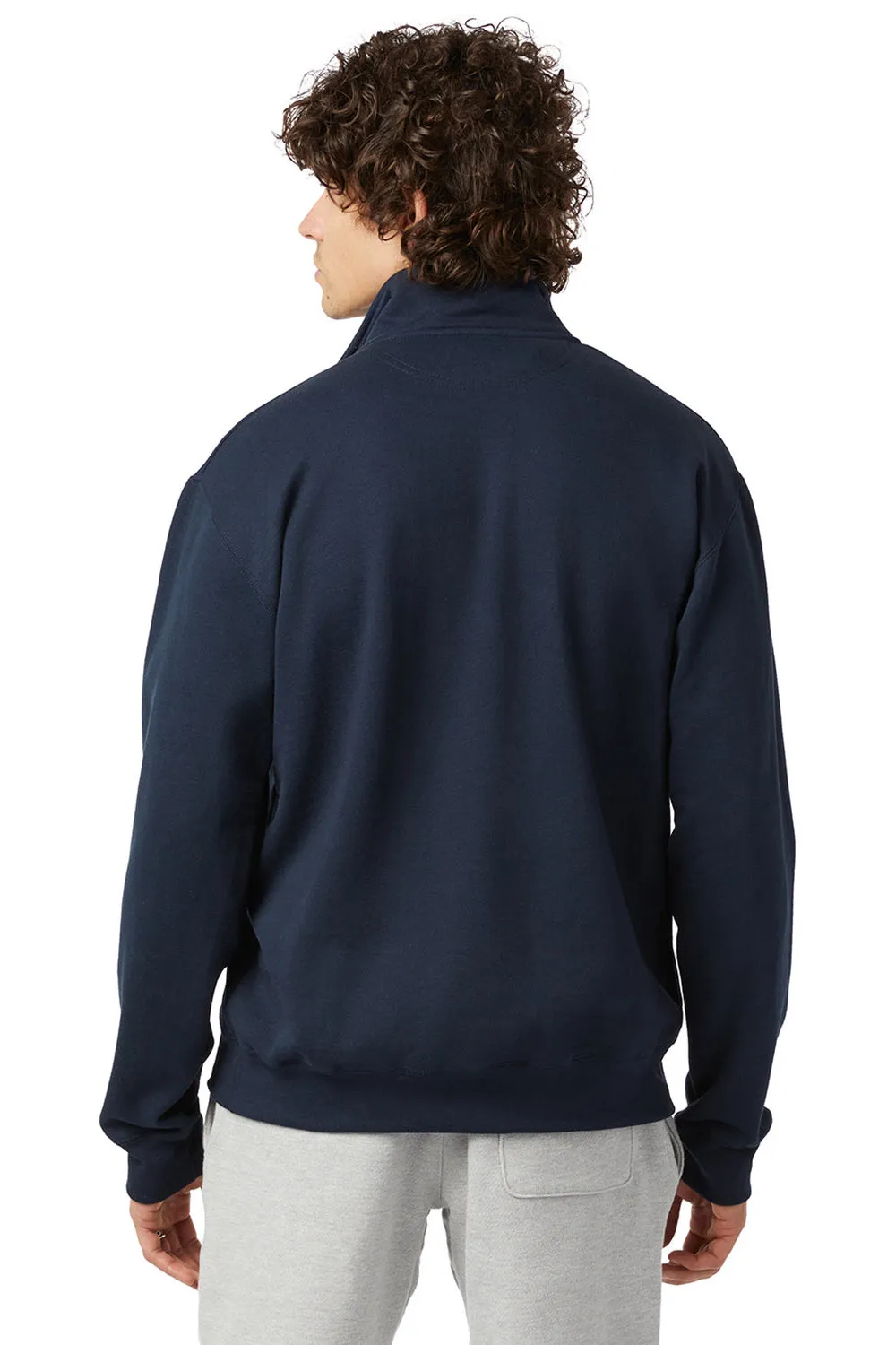 Champion Mens Powerblend 1/4 Zip Sweatshirt - Navy Blue