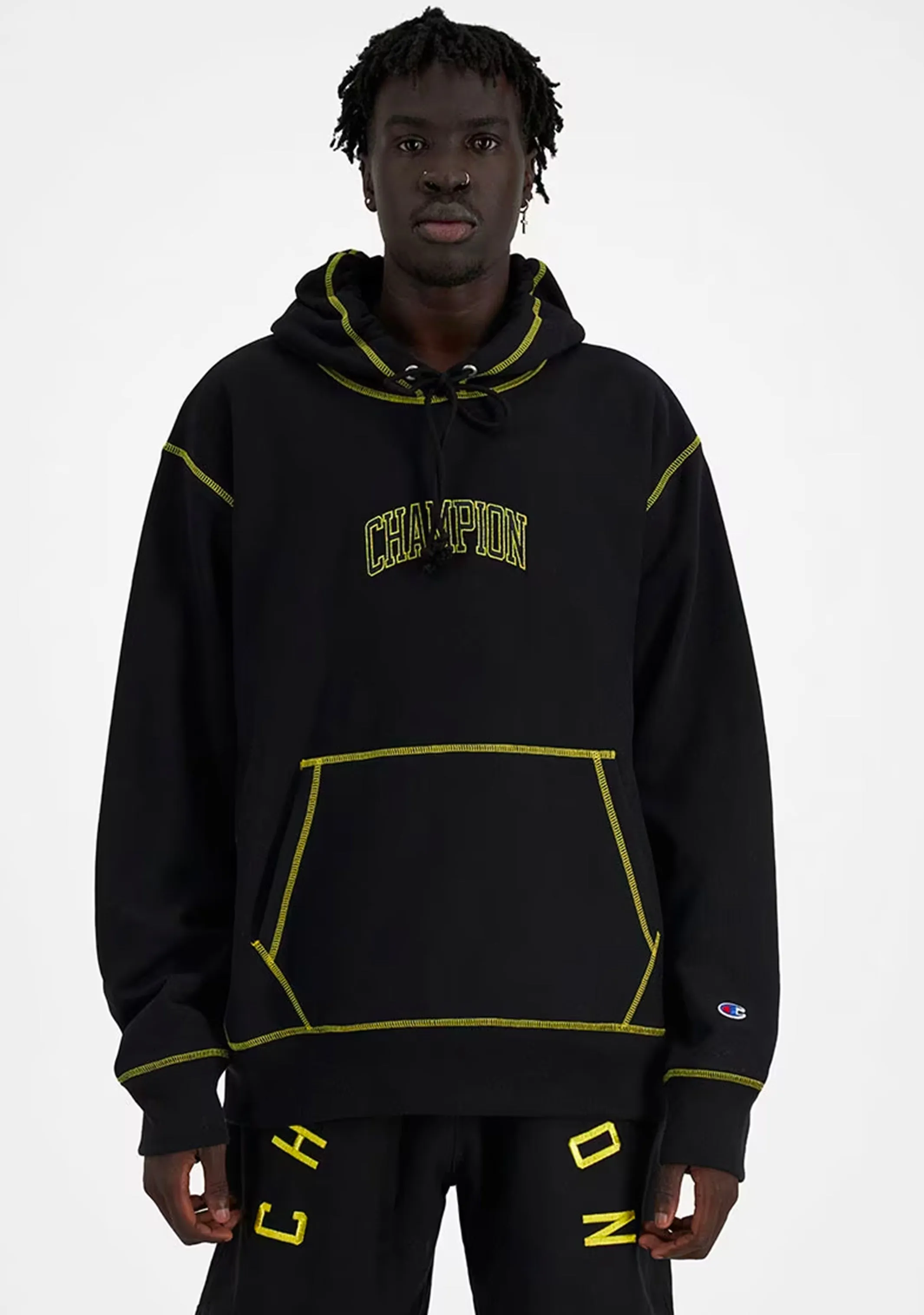 Champion Men's Reverse Weave Contrast Stitch Hoodie Black