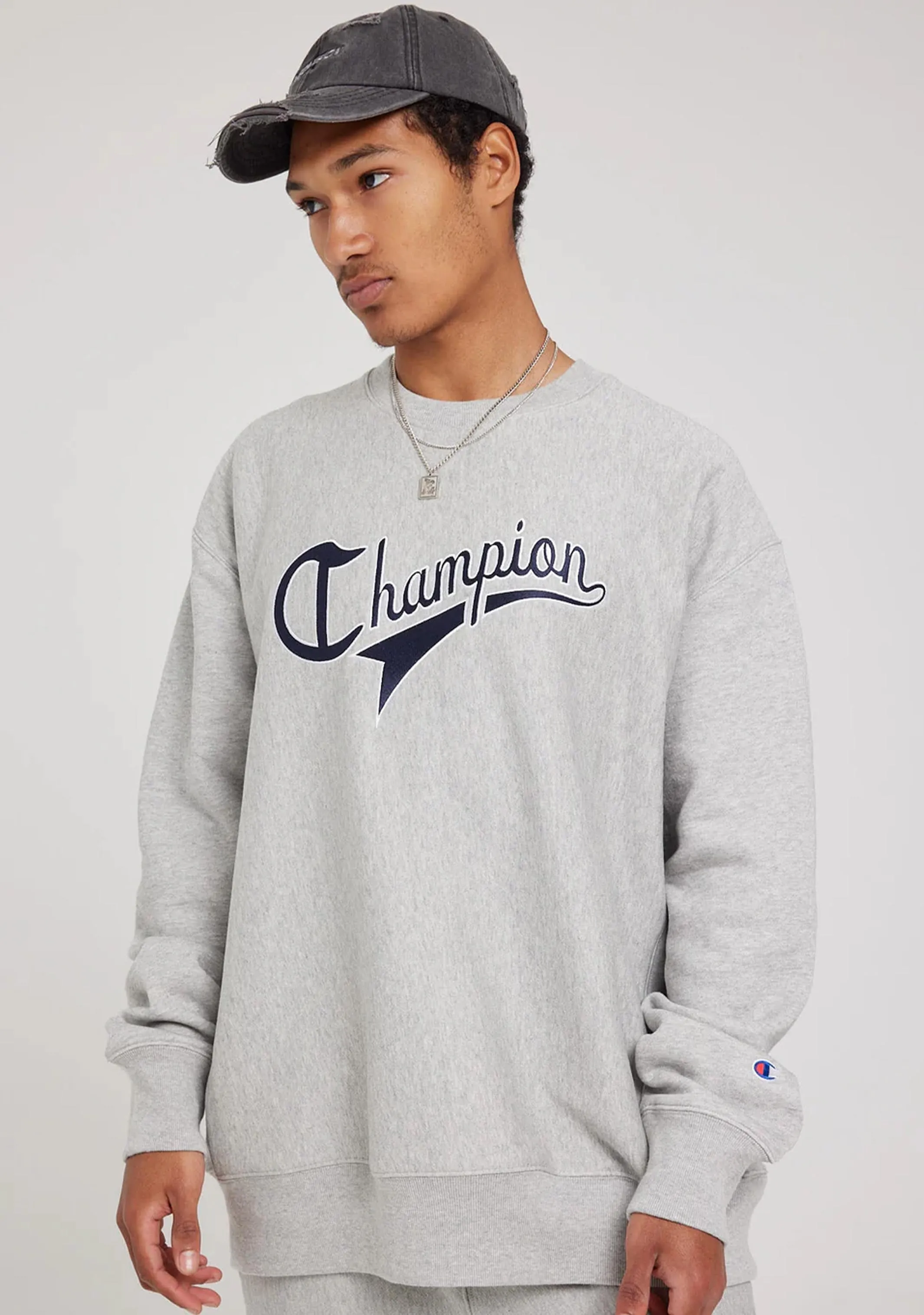 Champion Men's Reverse Weave Cursive Logo Crew <br> AUVGN A3R