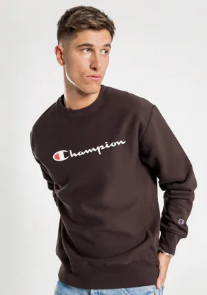 Champion Men's Script Crew Brown