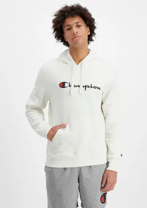 Champion Mens Script Hoodie Mascarpone <br> AY79N XMR