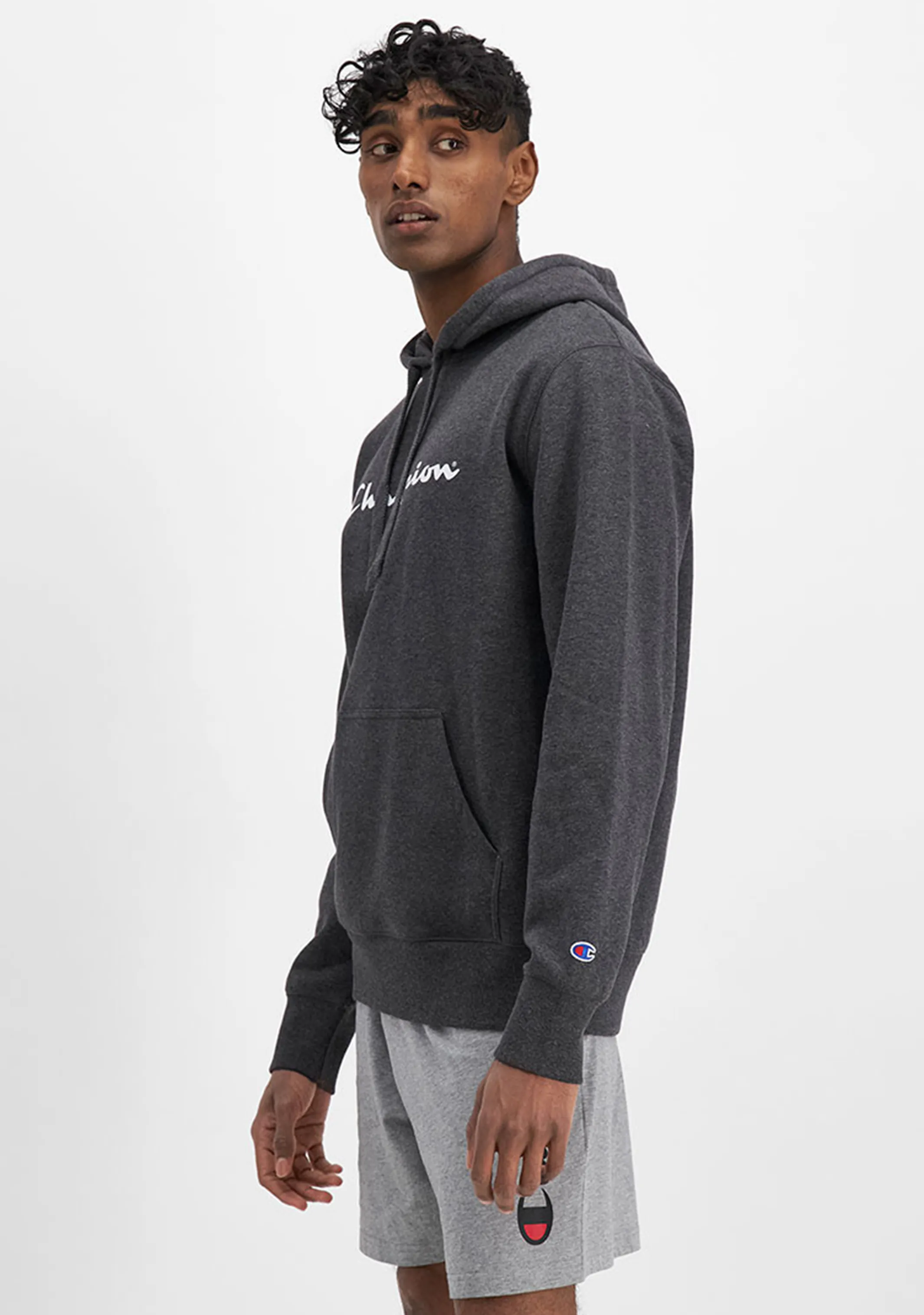 Champion Mens Script Logo Hoodie <br> AY79N A7B