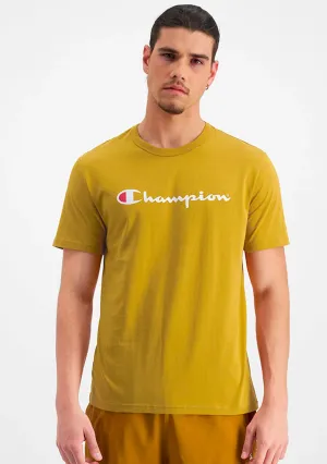 Champion Men's Script Logo Short Sleeve Tee Royal Gold